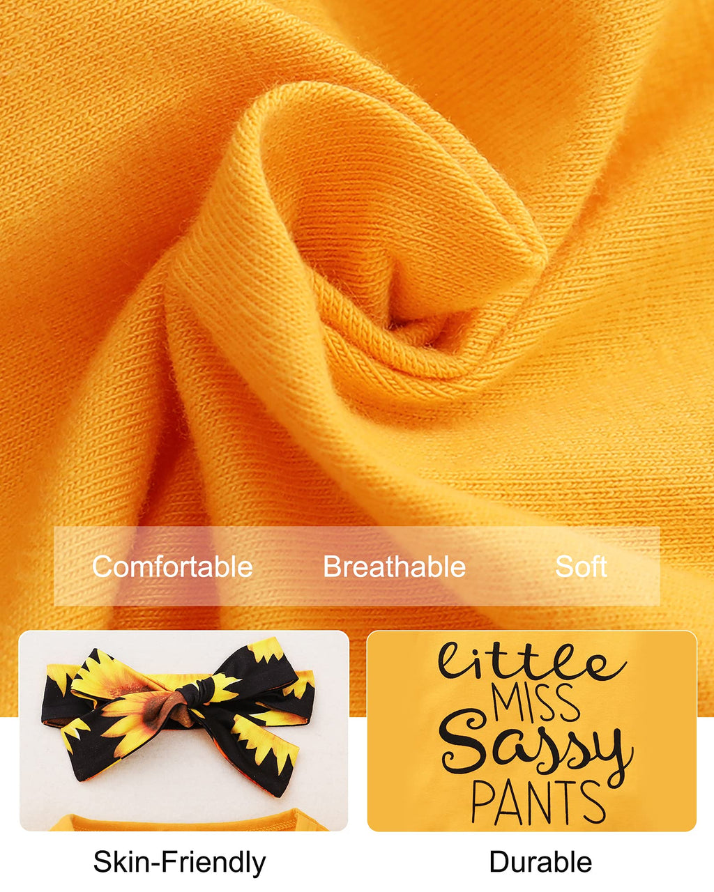 YALLET 3Pcs Toddler Girl Clothes Solid Color Long Sleeves Ruffle Top+Floral Pants+Headband 1-6 Years Fall/Winter Outfits Set