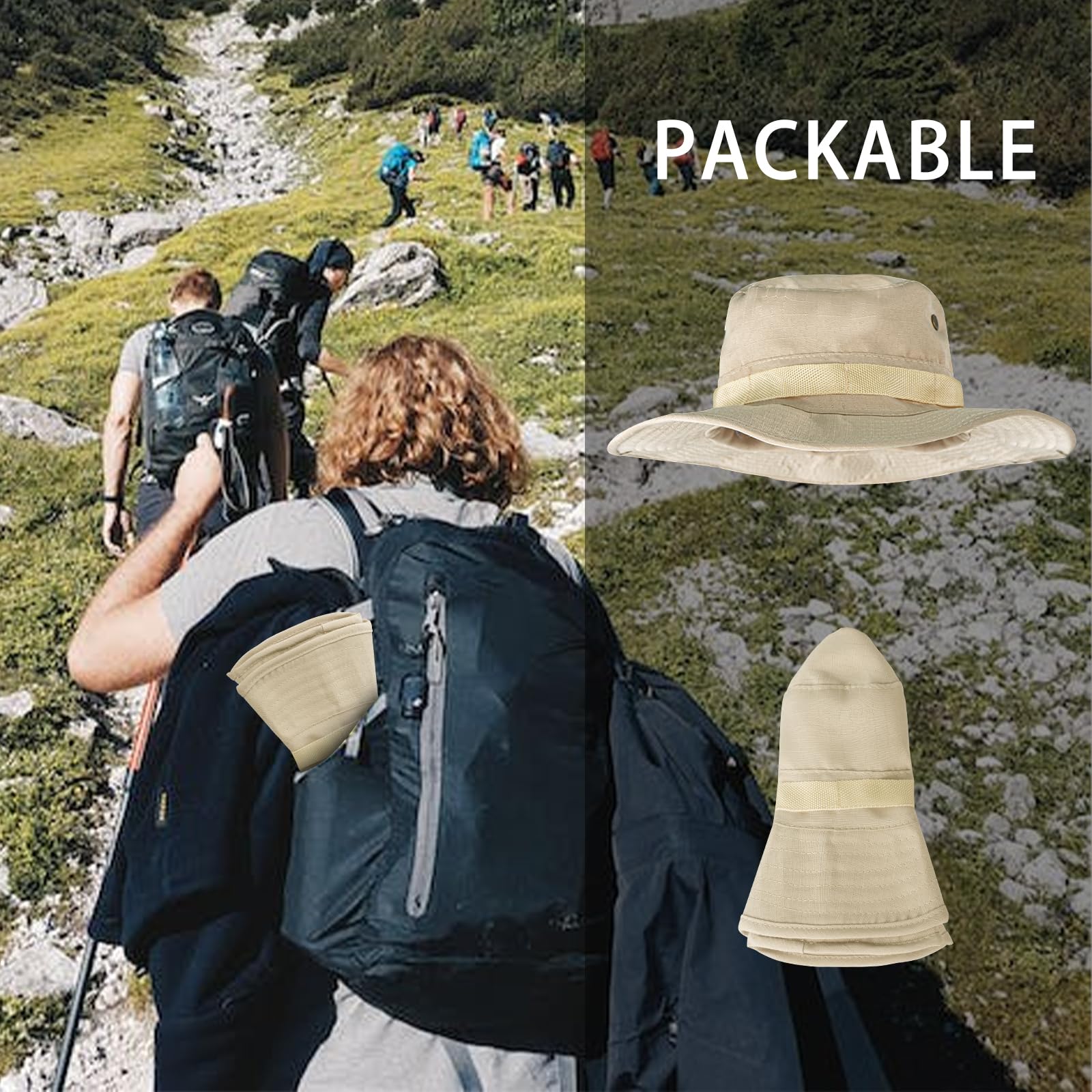 Sun Hats for Men Women Bucket Hat UPF 50+ UV Protection Boonie Hat for Safari Fishing Hiking Garden Beach