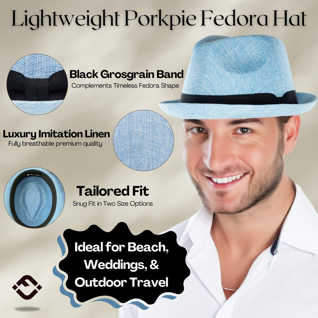 Funky Junque Premium Fedora Hat - Stylish Sun Protection for Men & Women - Perfect for Summer Beach, Travel & Outdoors