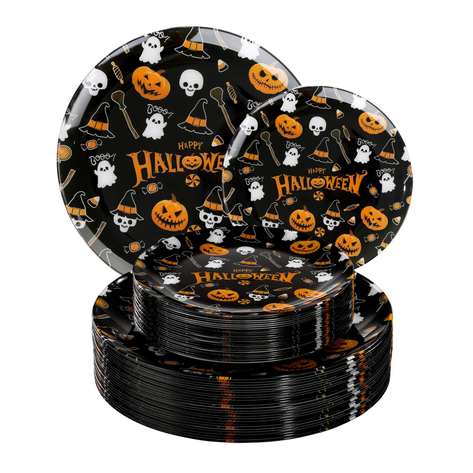 I00000 102 Pieces Gold Plastic Plates, Disposable Party Plates White Gold Rim, 51 Disposable Gold Dinner Plates 10.25 Inch and 51 Disposable Dessert Appetizer Elegant Fancy Wedding Plates 7.5 Inch