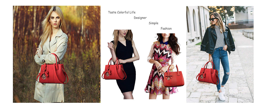 Purses and Handbags for Women Fashion Ladies PU Leather Top Handle Satchel Shoulder Tote Bags