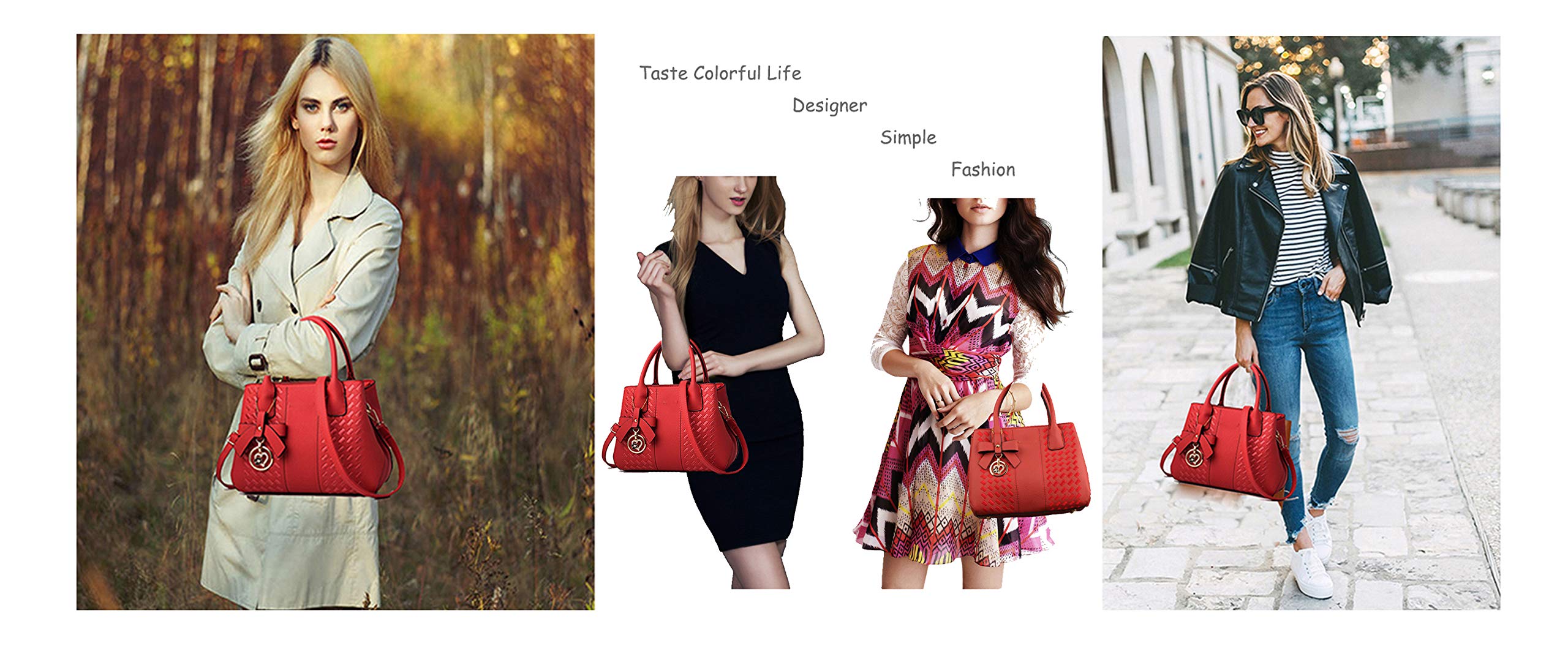 Purses and Handbags for Women Fashion Ladies PU Leather Top Handle Satchel Shoulder Tote Bags