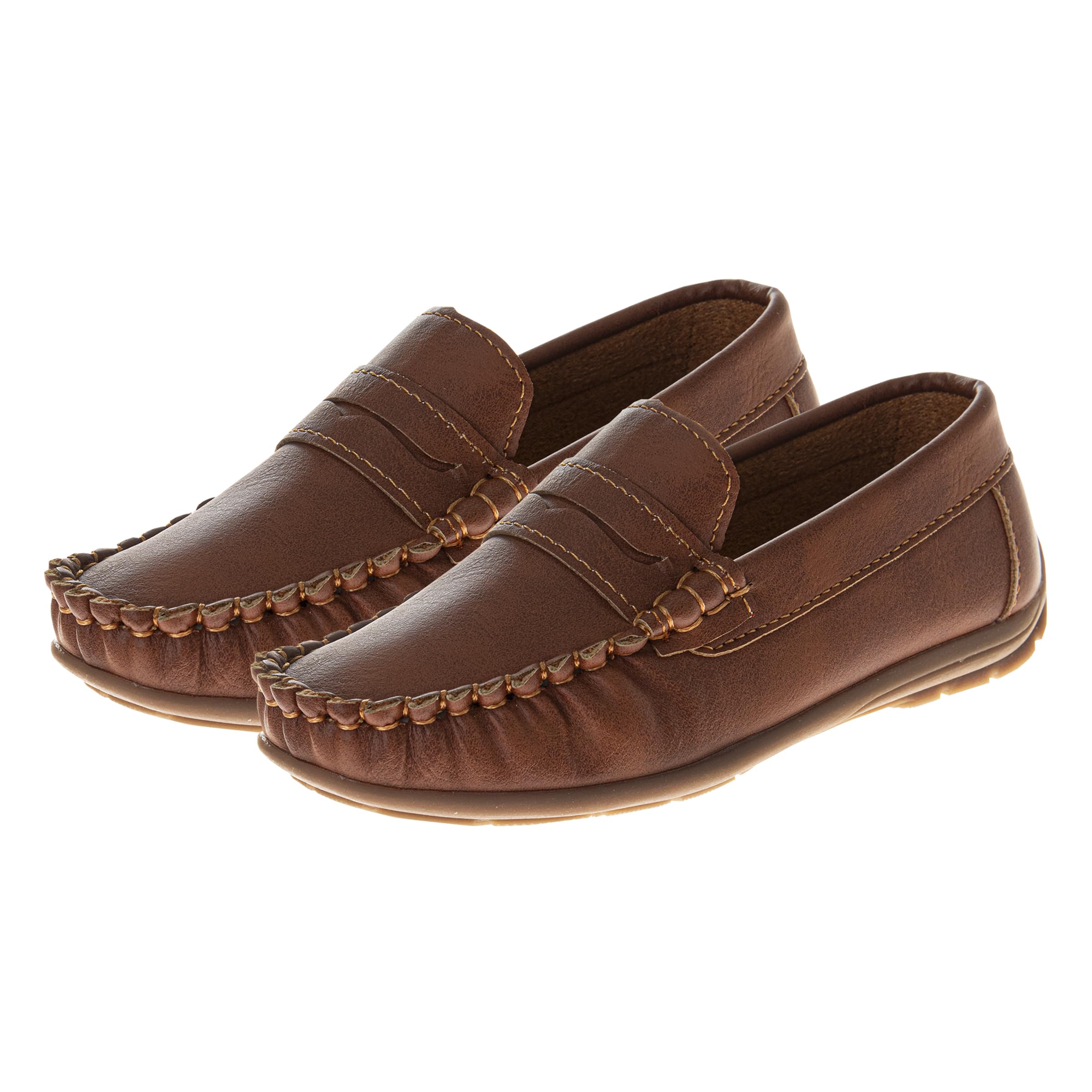 Josmo Boys Moccasin Driving Loafers - Casual Dress Penny Slip On Boat Shoes (Sizes: 5-10 Toddlers / 11-13 Little Kids / 1-5 Big Kids)