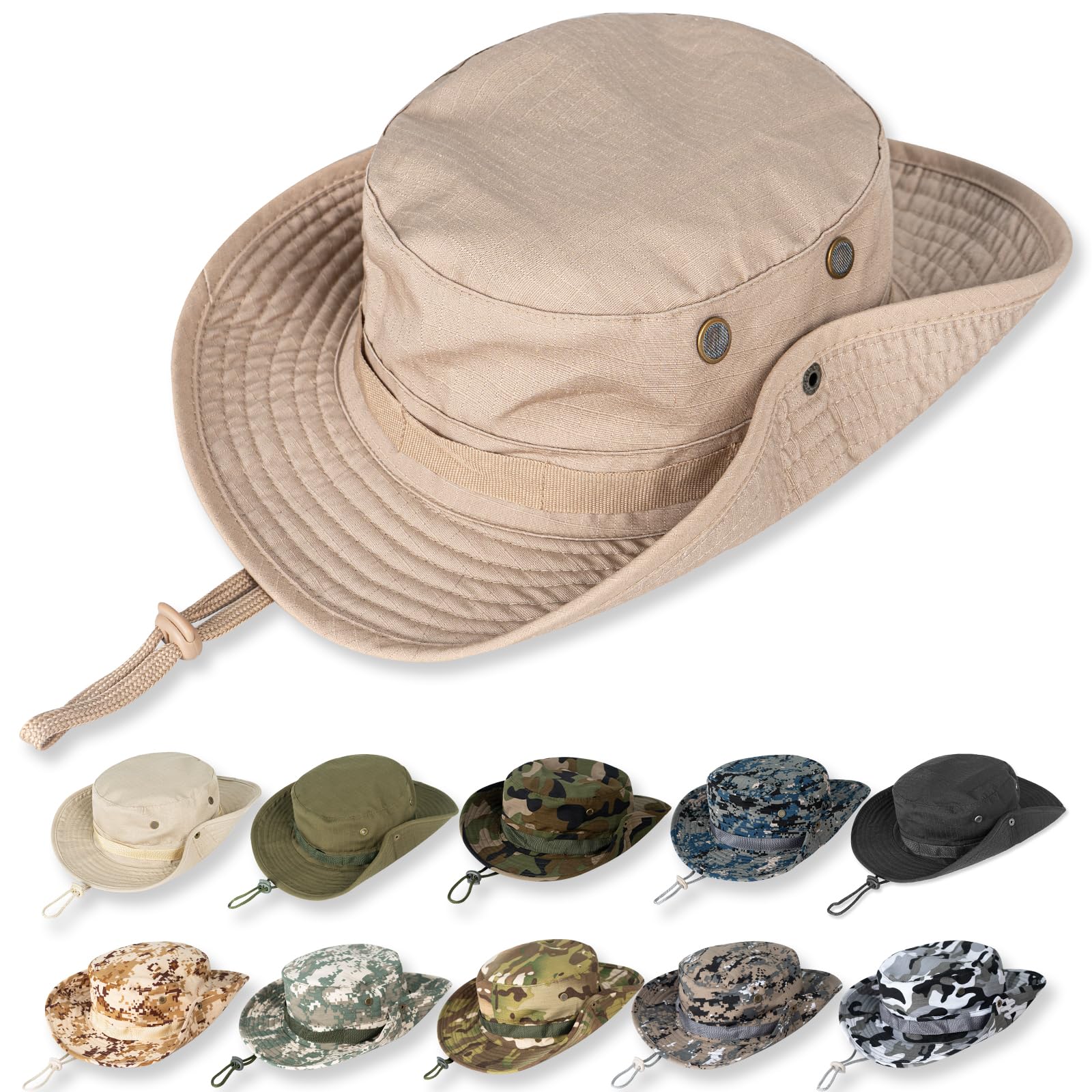 Sun Hats for Men Women Bucket Hat UPF 50+ UV Protection Boonie Hat for Safari Fishing Hiking Garden Beach