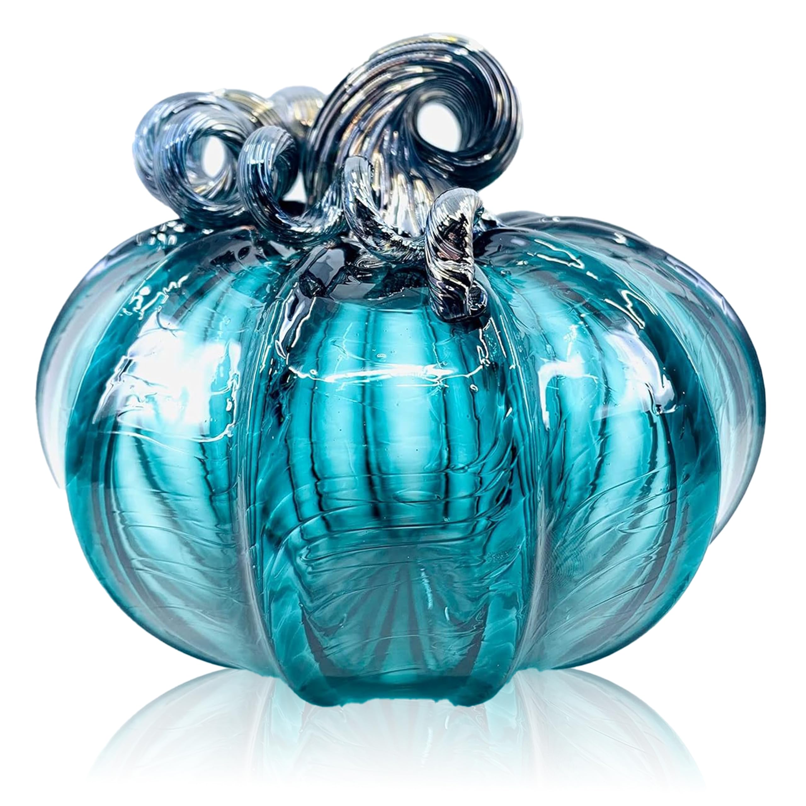 Luke Adams Glass | Handmade Glass Pumpkins | Handmade Table Top Home Decor (Squat, Jewel)