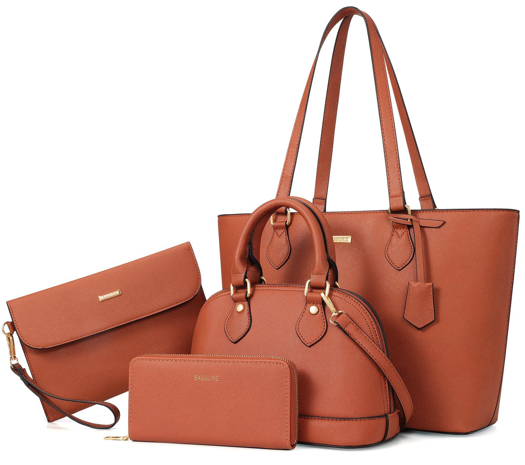 4PCS Women Fashion Handbags Purses Wallet Shoulder Bags Casual Tote Bag Crossbody Bags, Handbag Set Gift for Ladies Girls