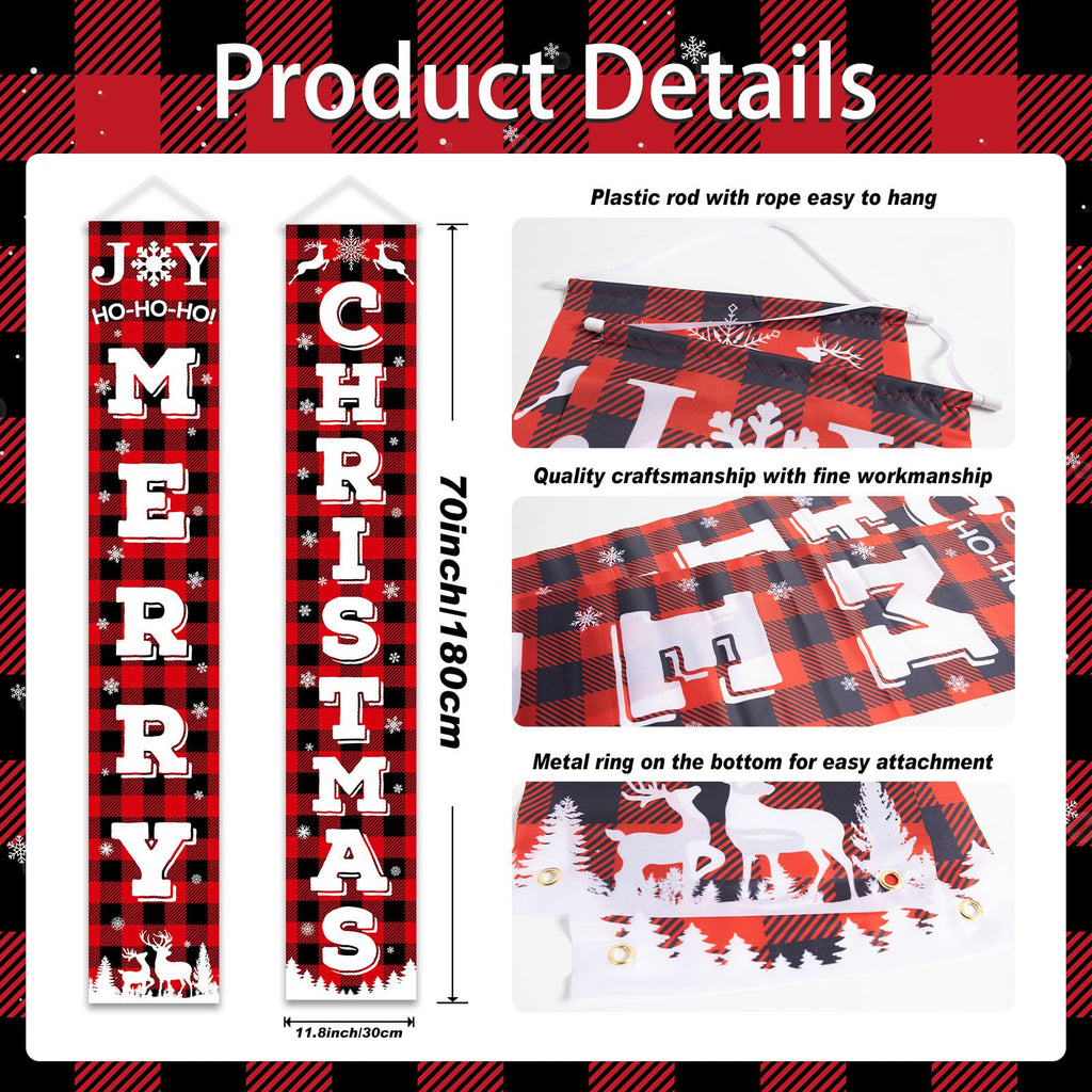 Fall Harvest Scarecrow Porch Banner Sign - Autumn Thanksgiving Front Door Decorations, 12 x 71 Inch