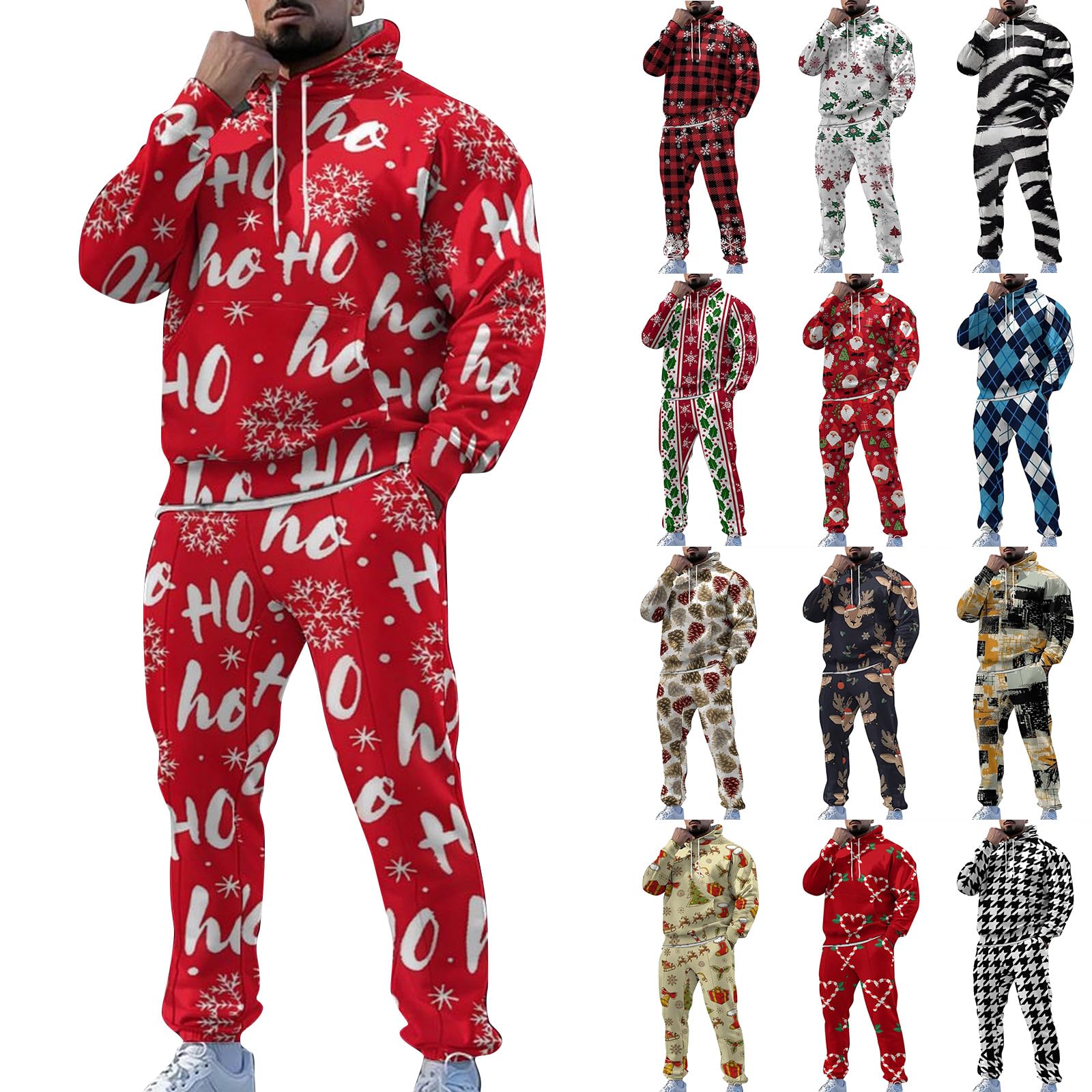 Men's Jogger Set 2 Piece Lounge Sweatshirt Sets Outfits Matching Sweatsuits Two Piece