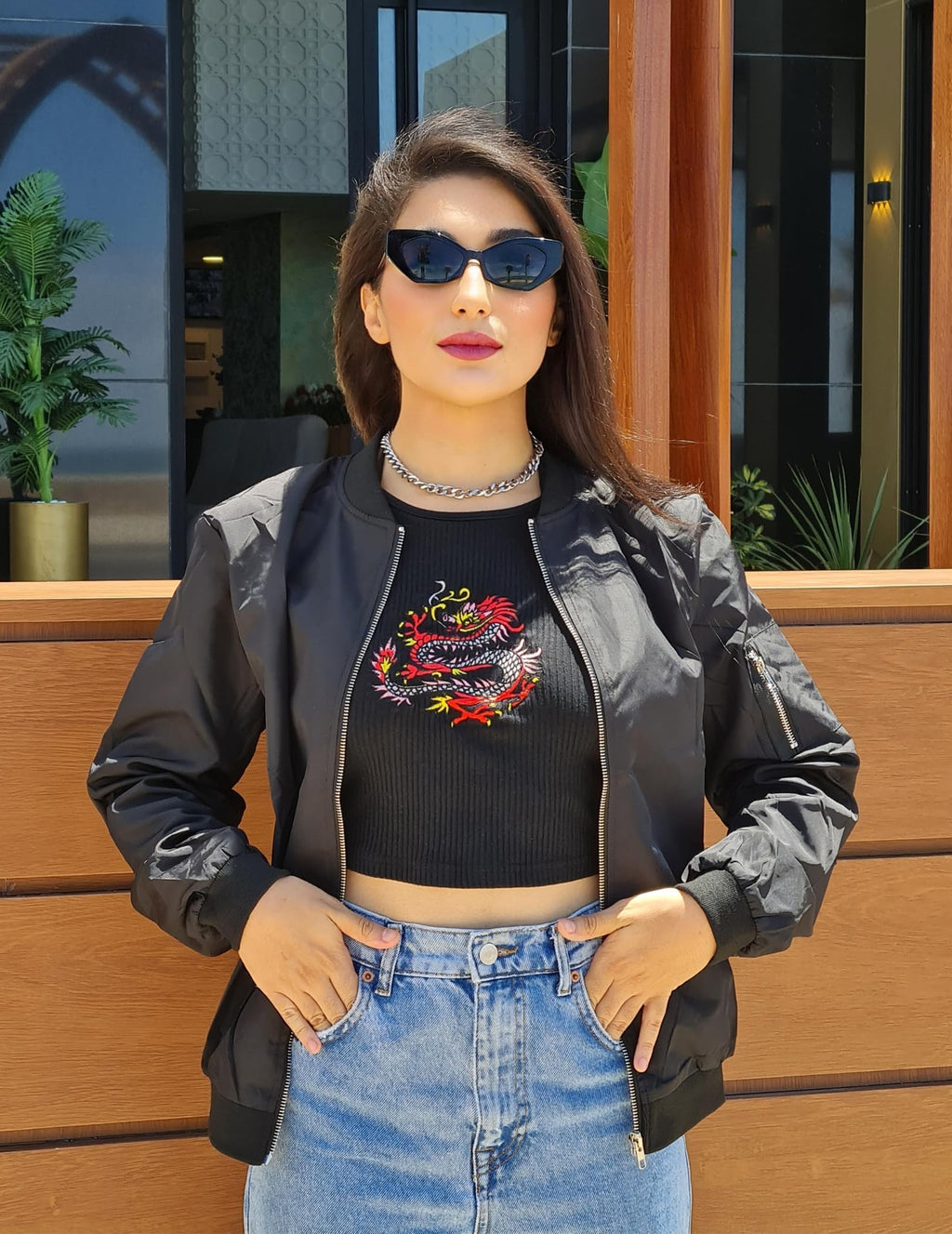 Zeagoo Women's Bomber Jacket Casual Coat Zip Up Spring Fall Clothes with Pockets S-XXL