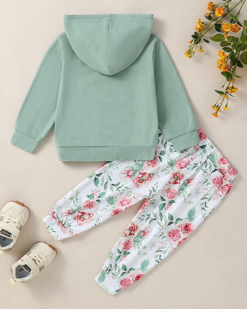 ZOEREA Toddler Girls Clothes Baby Outfits Letter Hoodie Sweatshirts Flower Sweatpants 2Pcs Tracksuit Fall Winter Clothing