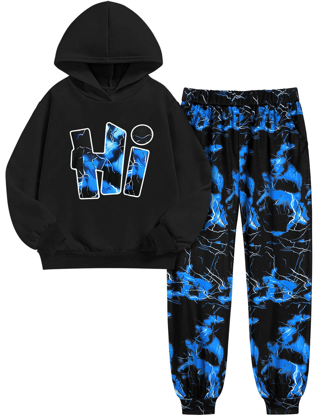 Boys Clothes Camo Boys Outfits Letter Printing Pullover Hoodie and Pants 2Pcs Winter Kids Clothes Boys for 7-14 Years