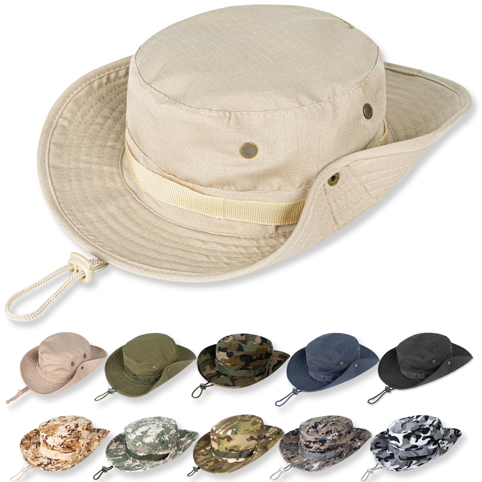 Sun Hats for Men Women Bucket Hat UPF 50+ UV Protection Boonie Hat for Safari Fishing Hiking Garden Beach