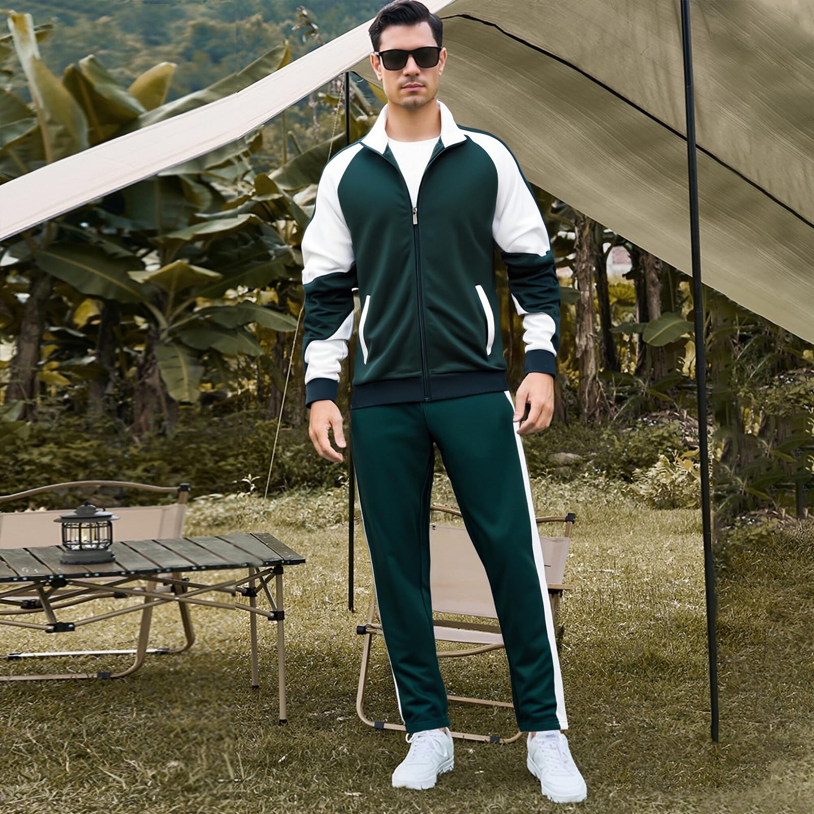 MANTORS Mens Track Suits 2 Piece Set Full Zip Tracksuit Sweat Suits