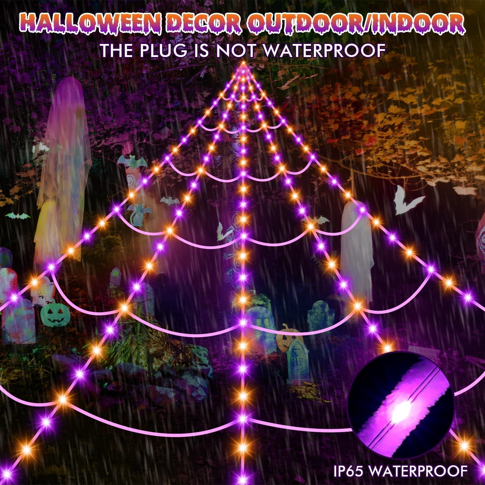 200" Halloween Spider Web + 59" Giant Spider Decorations Fake Spiders with Triangular Huge Spiders Web for Indoor Outdoor Halloween Decorations Yard Home Costumes Parties Haunted House Décor