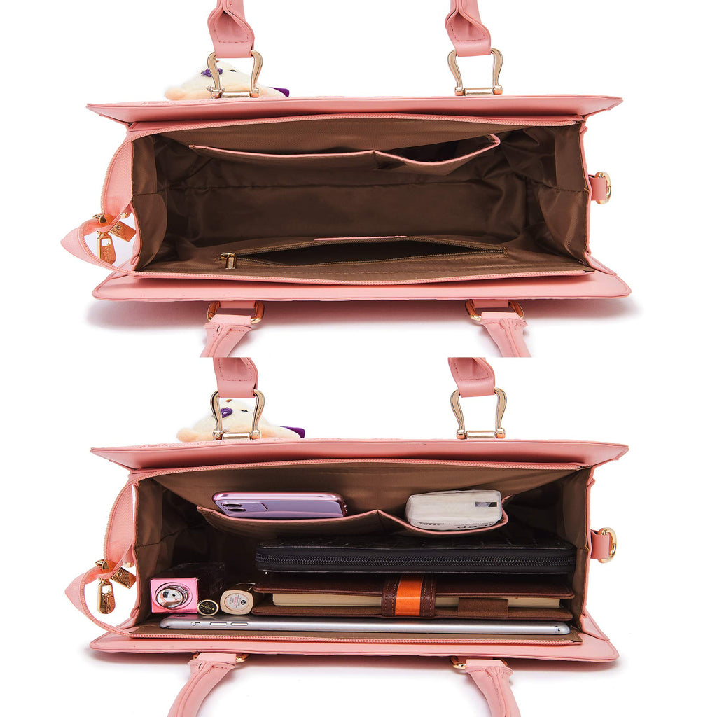 Women's Fashion Handbags Tote Bags Shoulder Bag Top Handle Satchel Purse Set 4pcs