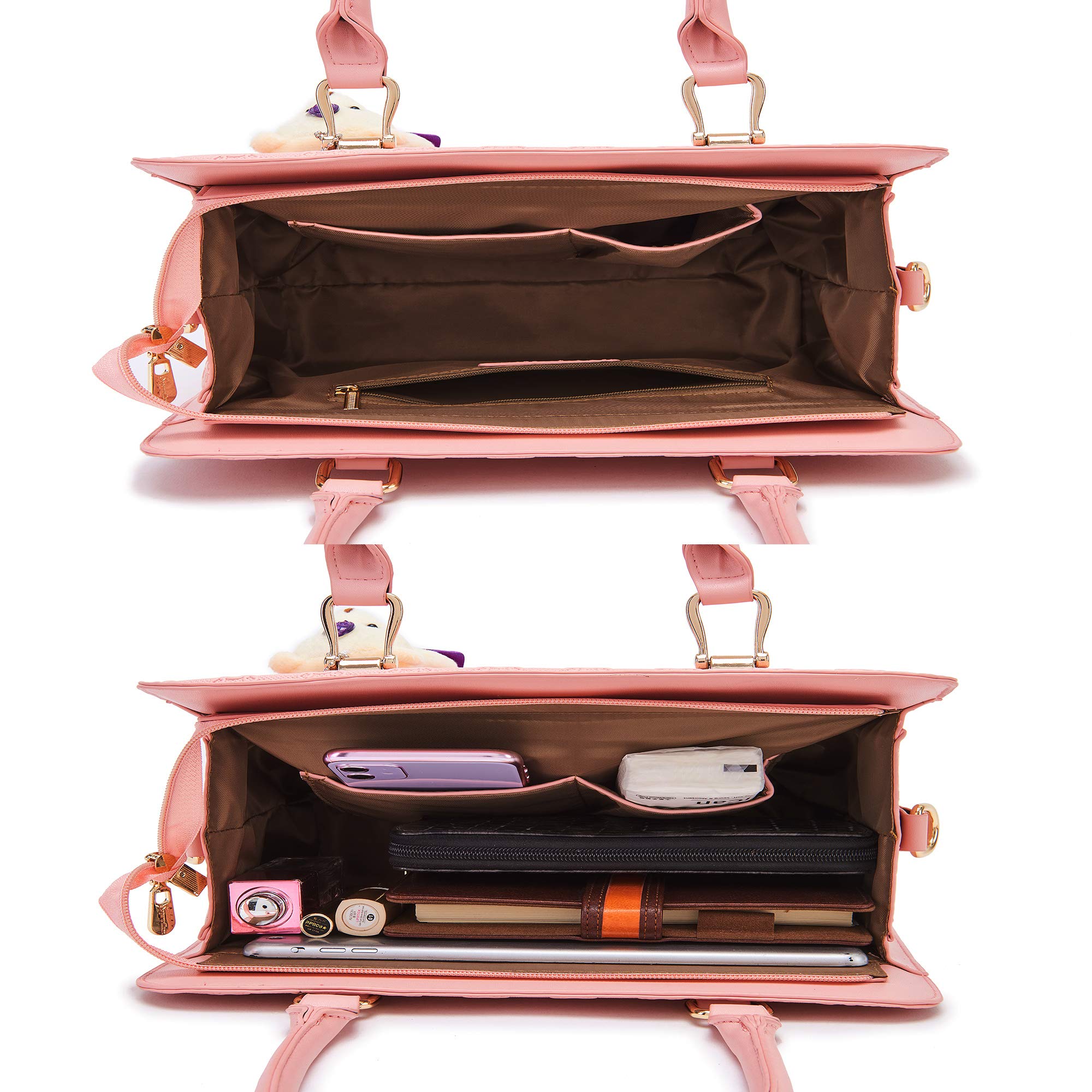 Women's Fashion Handbags Tote Bags Shoulder Bag Top Handle Satchel Purse Set 4pcs