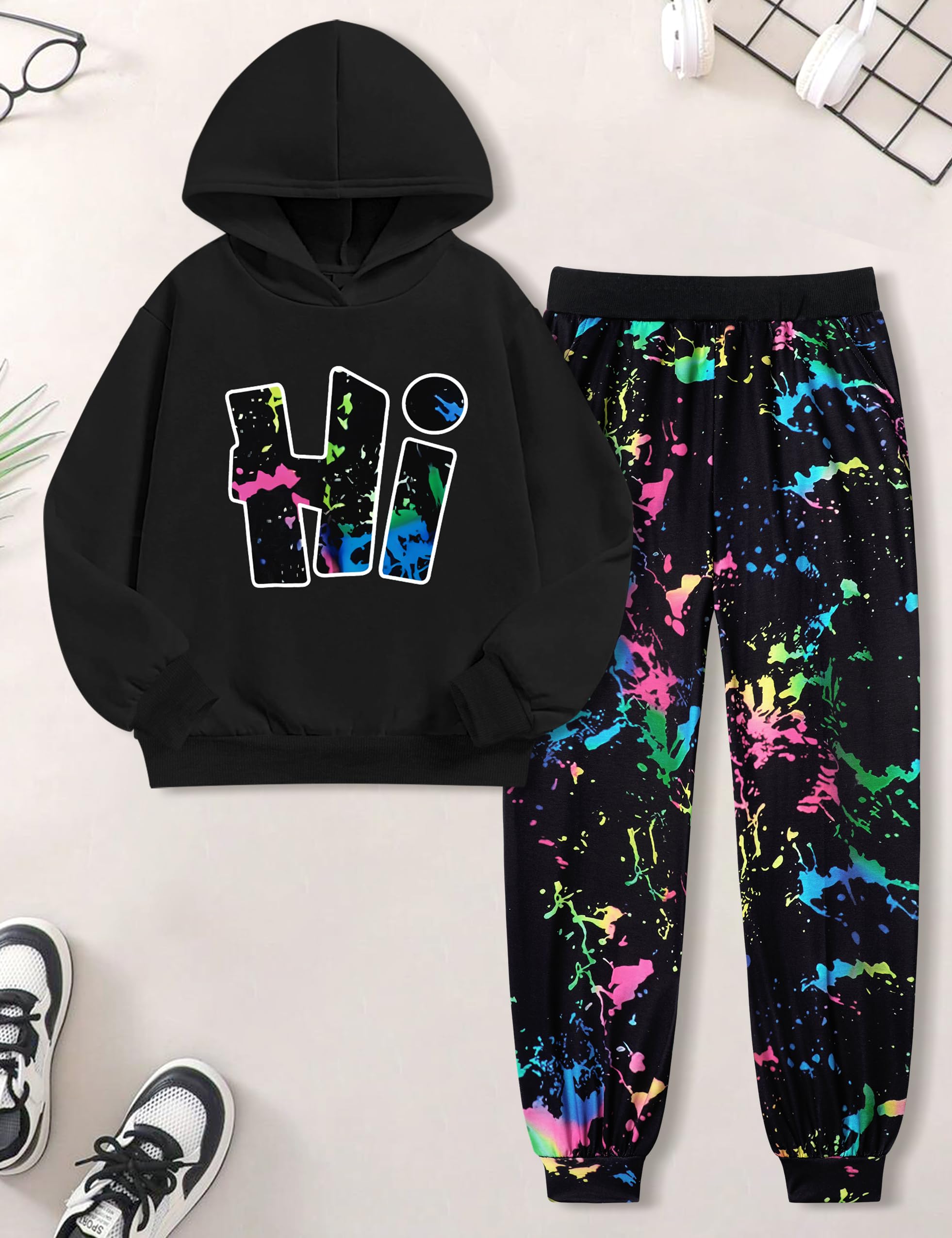 Boys Clothes Camo Boys Outfits Letter Printing Pullover Hoodie and Pants 2Pcs Winter Kids Clothes Boys for 7-14 Years