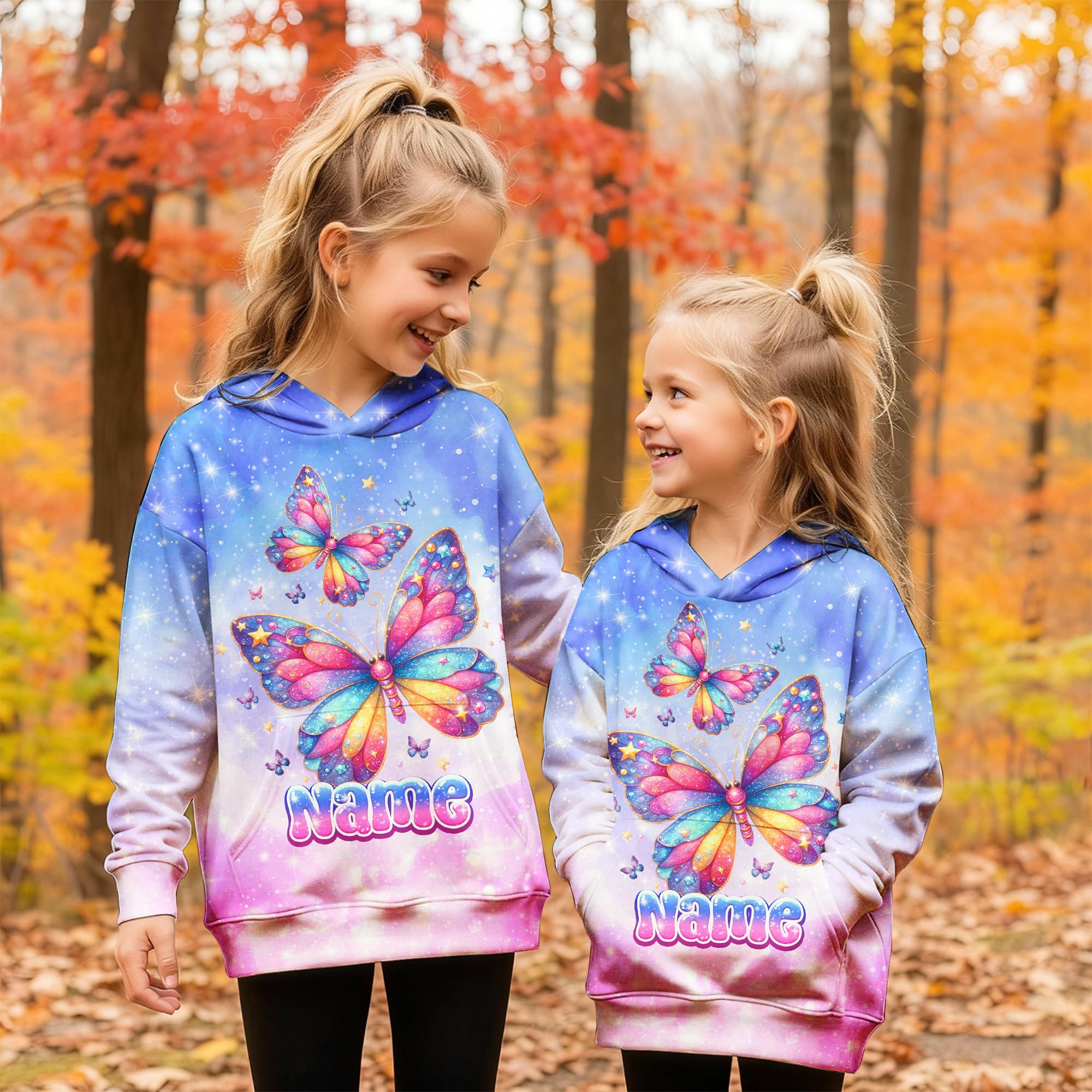 Girls Hoodies - Personalized Pullover with Pocket for Kids Teens - Graphic Hooded Sweatshirts Gifts for Youth