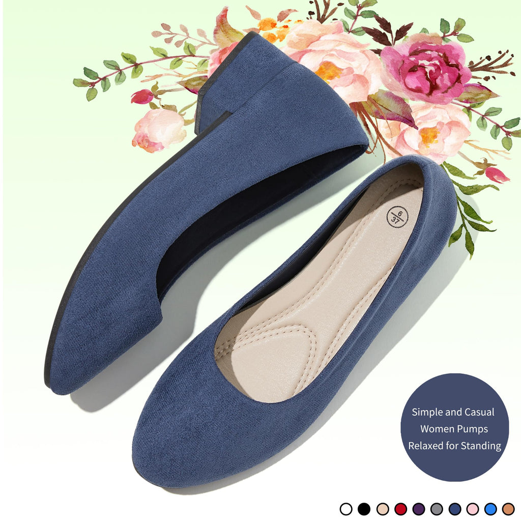 AISFAES Women Pumps Low Chunky Rounded Toe Heels Healed Dress Pumps Elegant Wedges Working Shoes