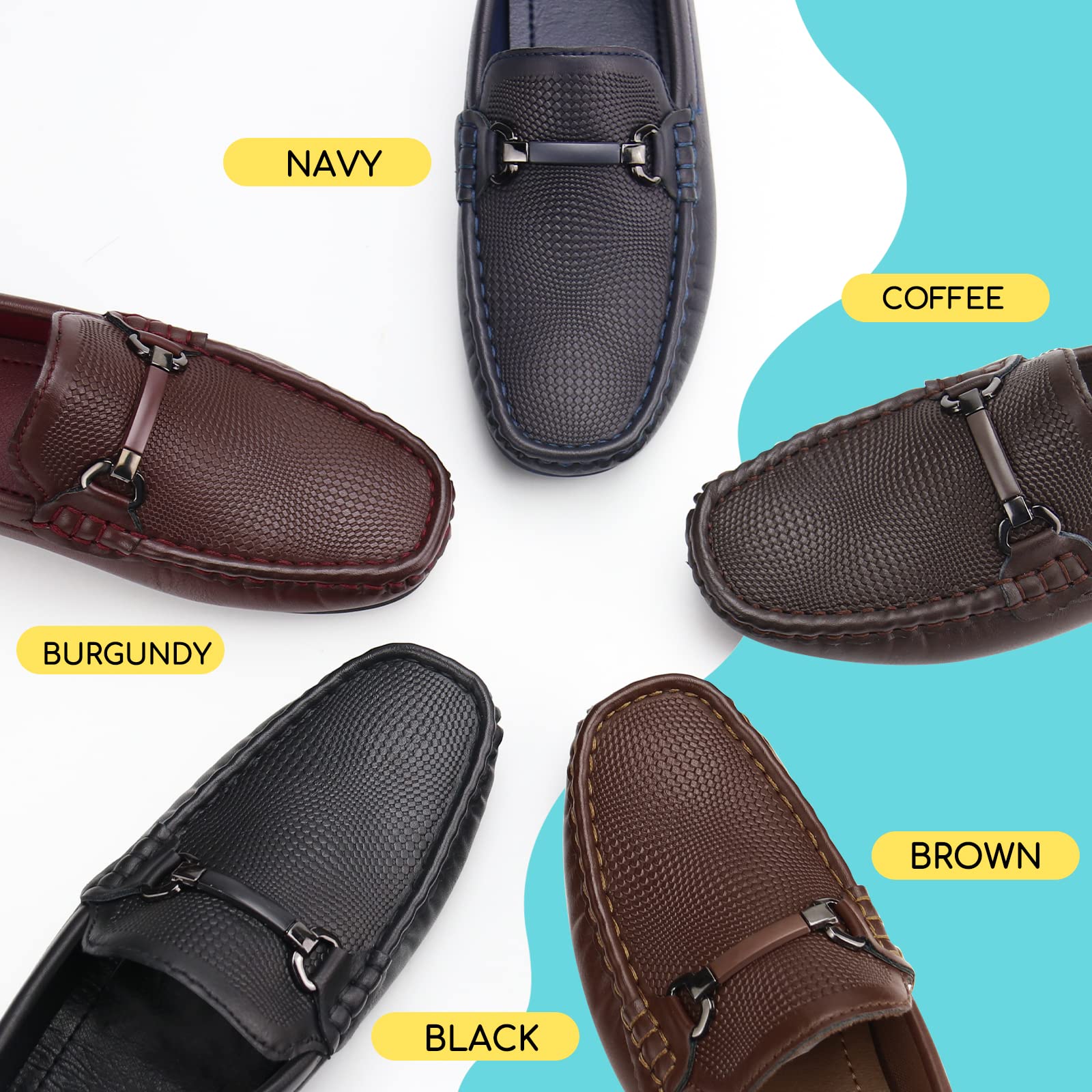 JABASIC Kids Penny Loafer Casual Slip-On Moccasin Flats Boys Dress Shoes