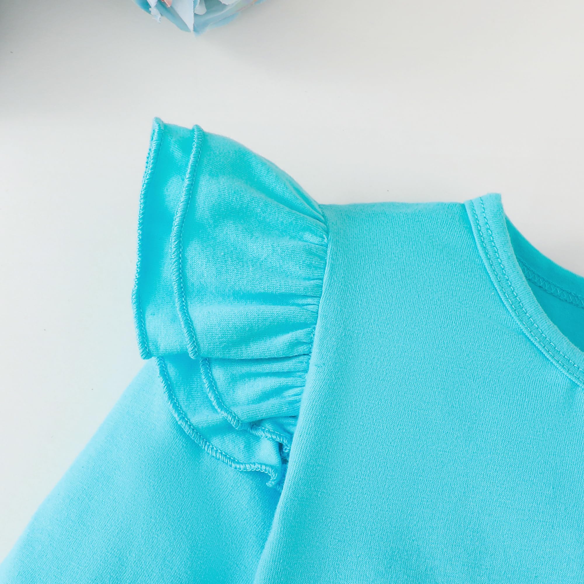 YALLET 3Pcs Toddler Girl Clothes Solid Color Long Sleeves Ruffle Top+Floral Pants+Headband 1-6 Years Fall/Winter Outfits Set