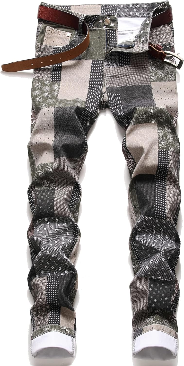 JUNBAOSS Men's Slim Fit Stretch Jeans Ripped Skinny Jeans for Men, Distressed Straight Leg Fashion Comfort Flex Waist Pants