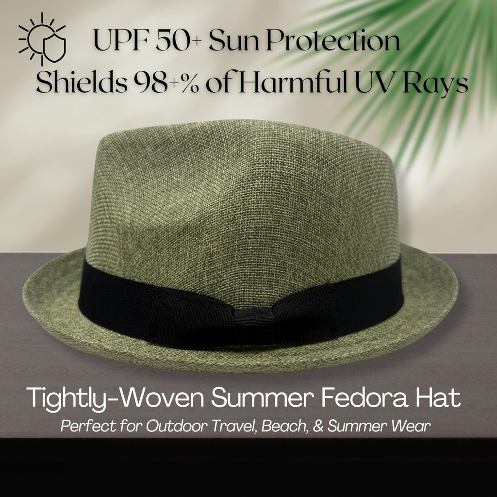 Funky Junque Premium Fedora Hat - Stylish Sun Protection for Men & Women - Perfect for Summer Beach, Travel & Outdoors