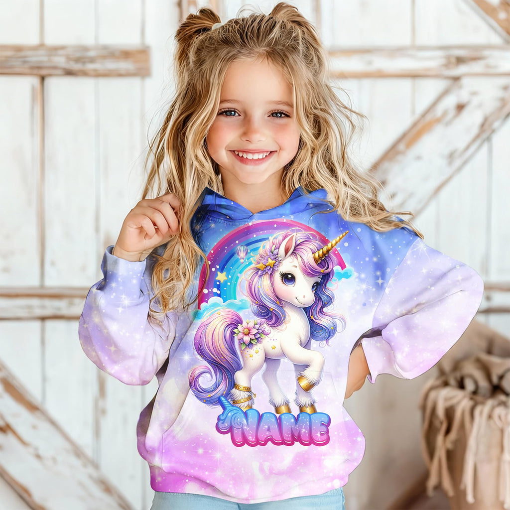 Girls Hoodies - Personalized Pullover with Pocket for Kids Teens - Graphic Hooded Sweatshirts Gifts for Youth