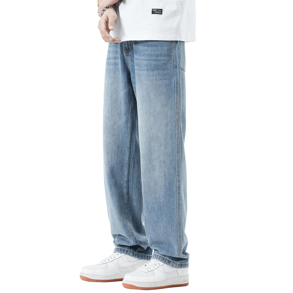 DOSLAVIDA Men's Baggy Jeans Loose Fit Ripped Distressed Jean Relaxed Skateboard Denim Pants with Holes