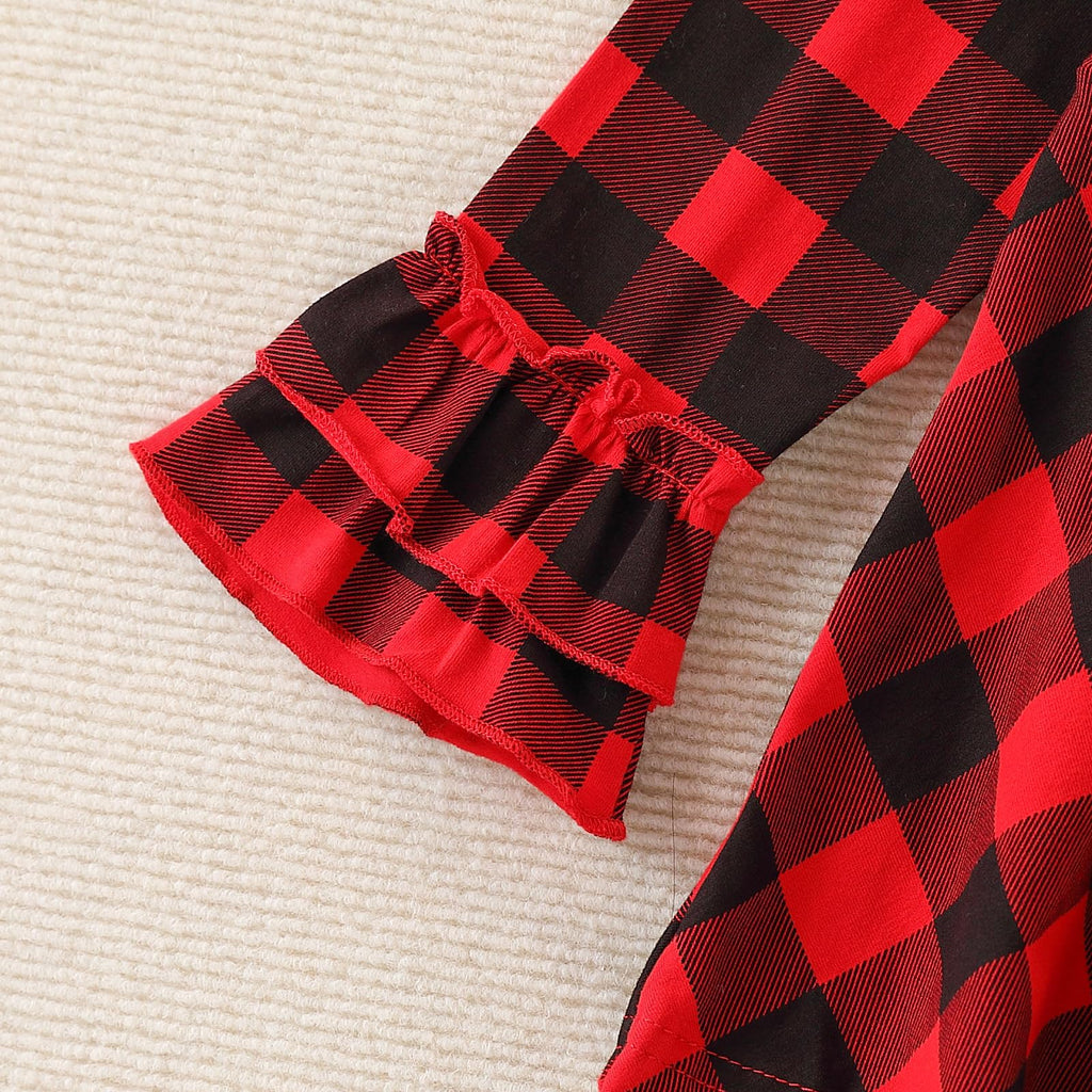 Toddler Girl Clothes Ruffle Long Sleeve Heart Print Tops and Pants 2PC Little Girl Winter Outfits Size (4-7T)