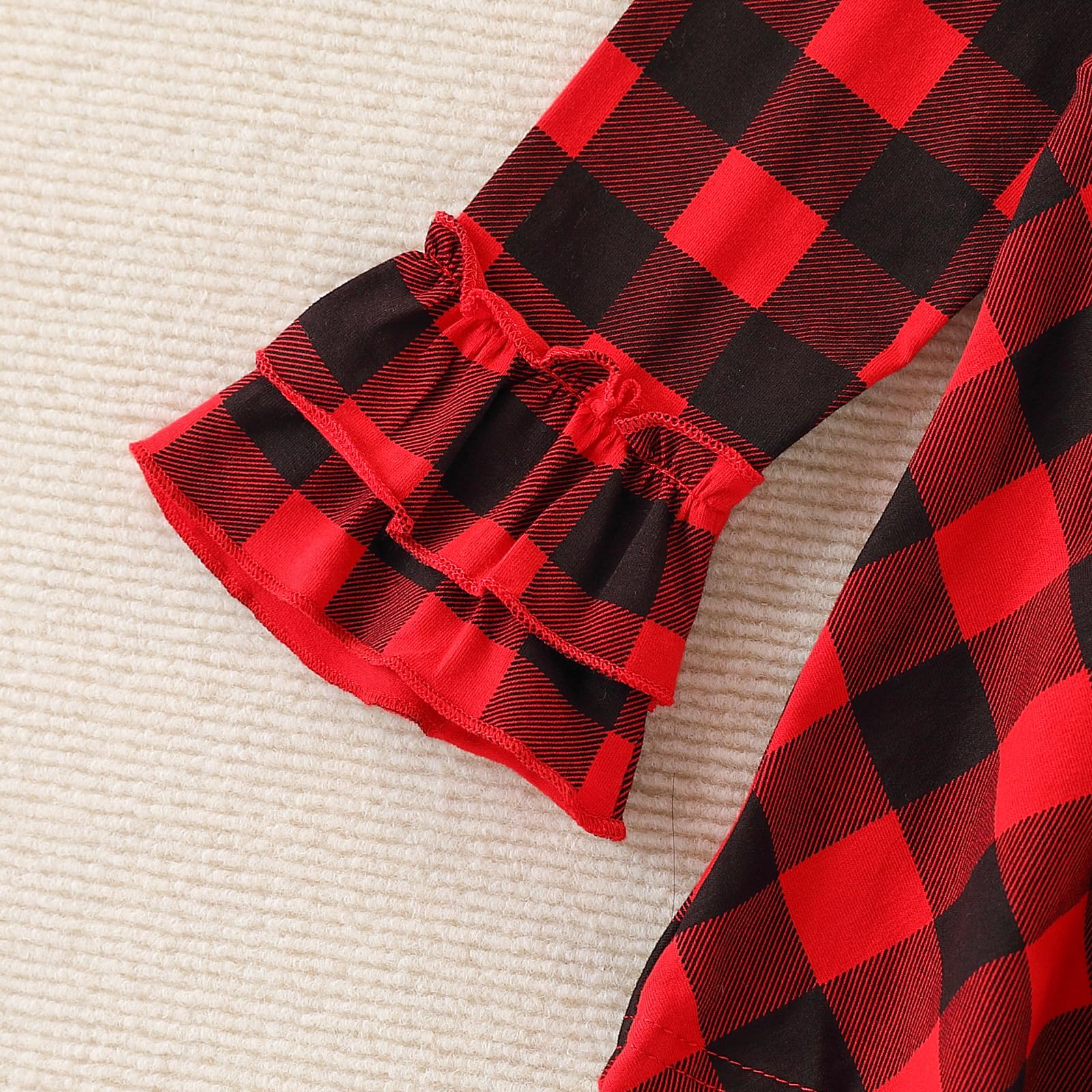 Toddler Girl Clothes Ruffle Long Sleeve Heart Print Tops and Pants 2PC Little Girl Winter Outfits Size (4-7T)