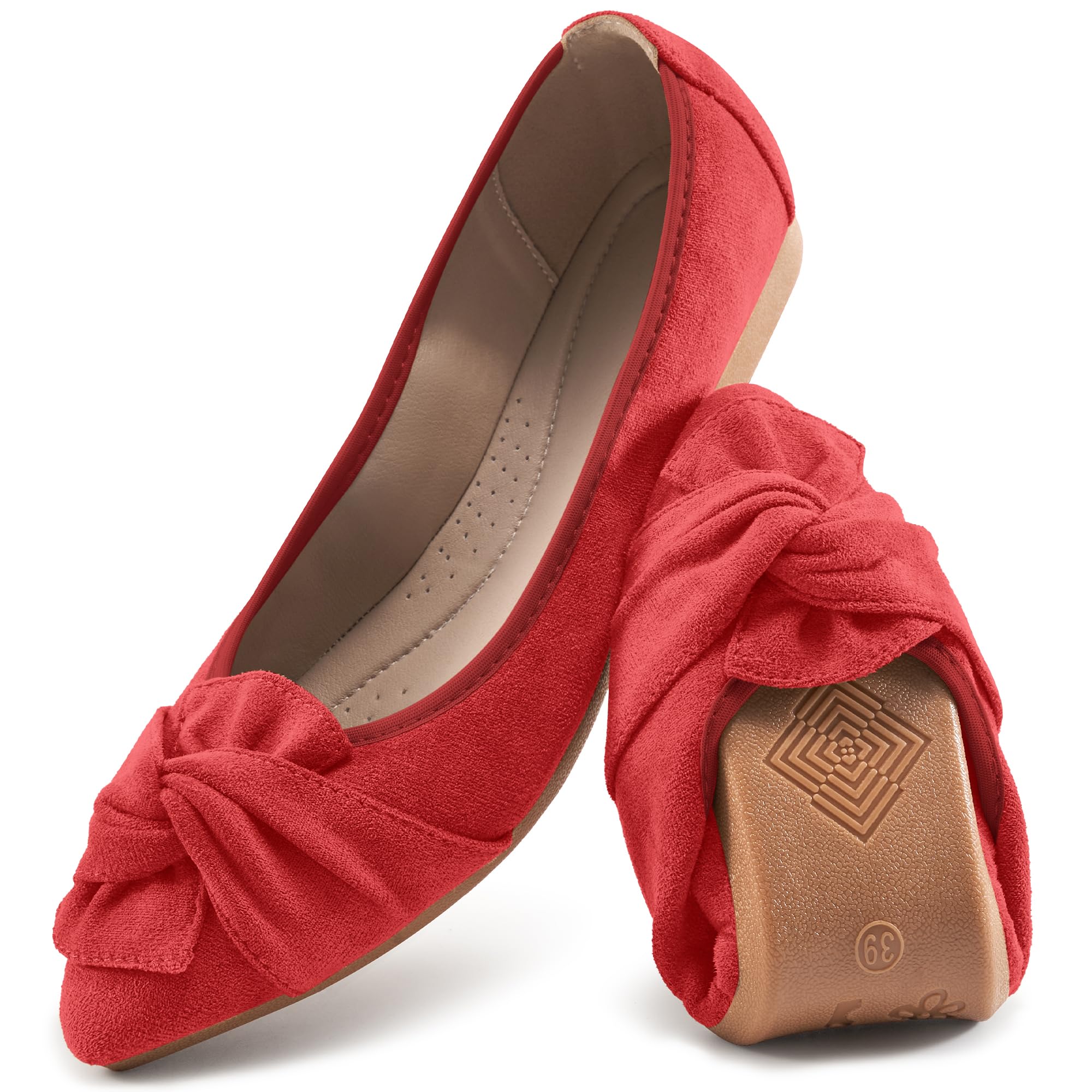 Aomigoct Ballet Flats for Women Dressy: Pointed Toe Comfortable Wedding Womens Flats - Casual Work Walking Shoes