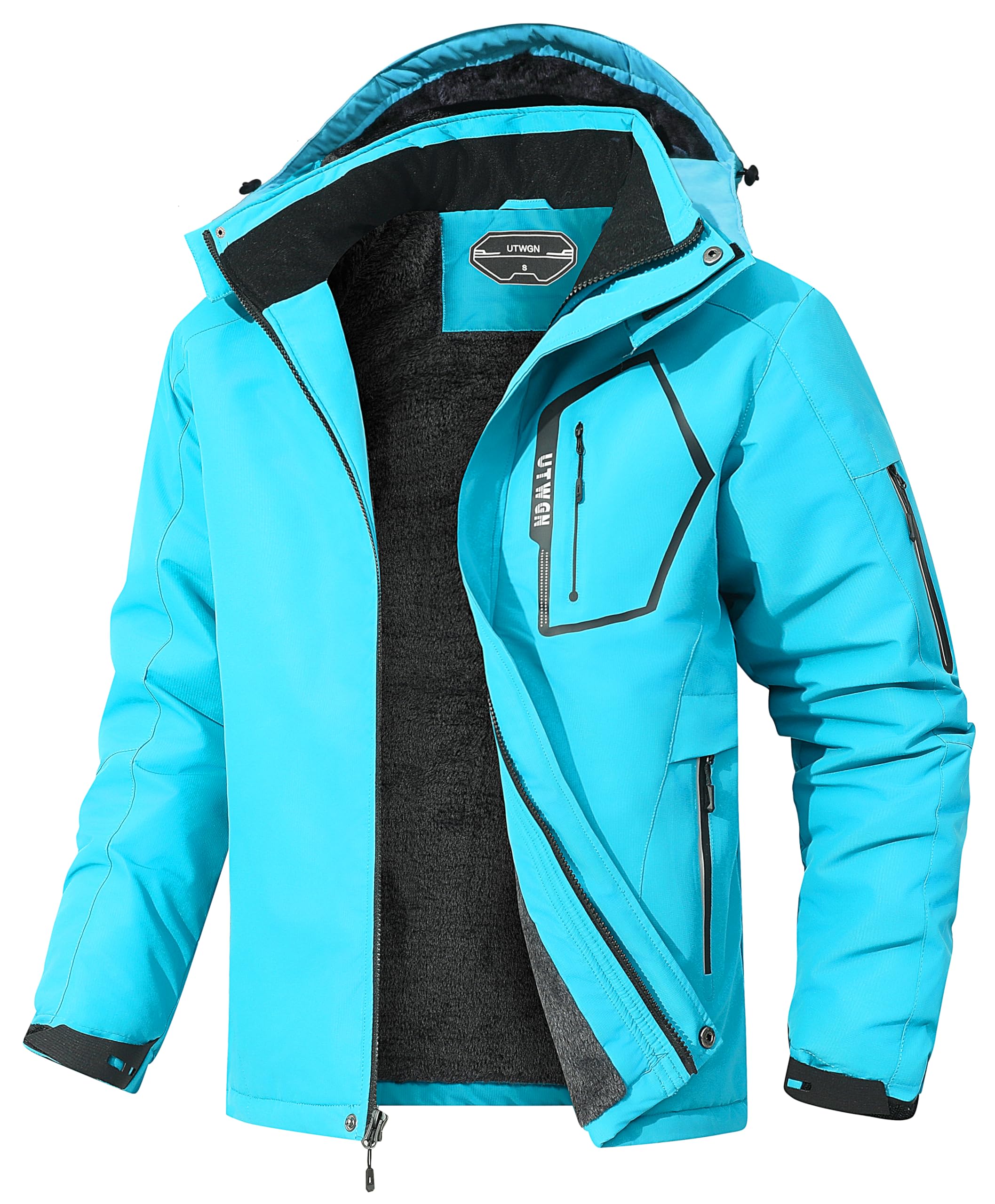 Men's Ski Jacket Winter Warm Snow Coat Waterproof Windbreaker Hooded Work Outerwear Snowboarding Jackets