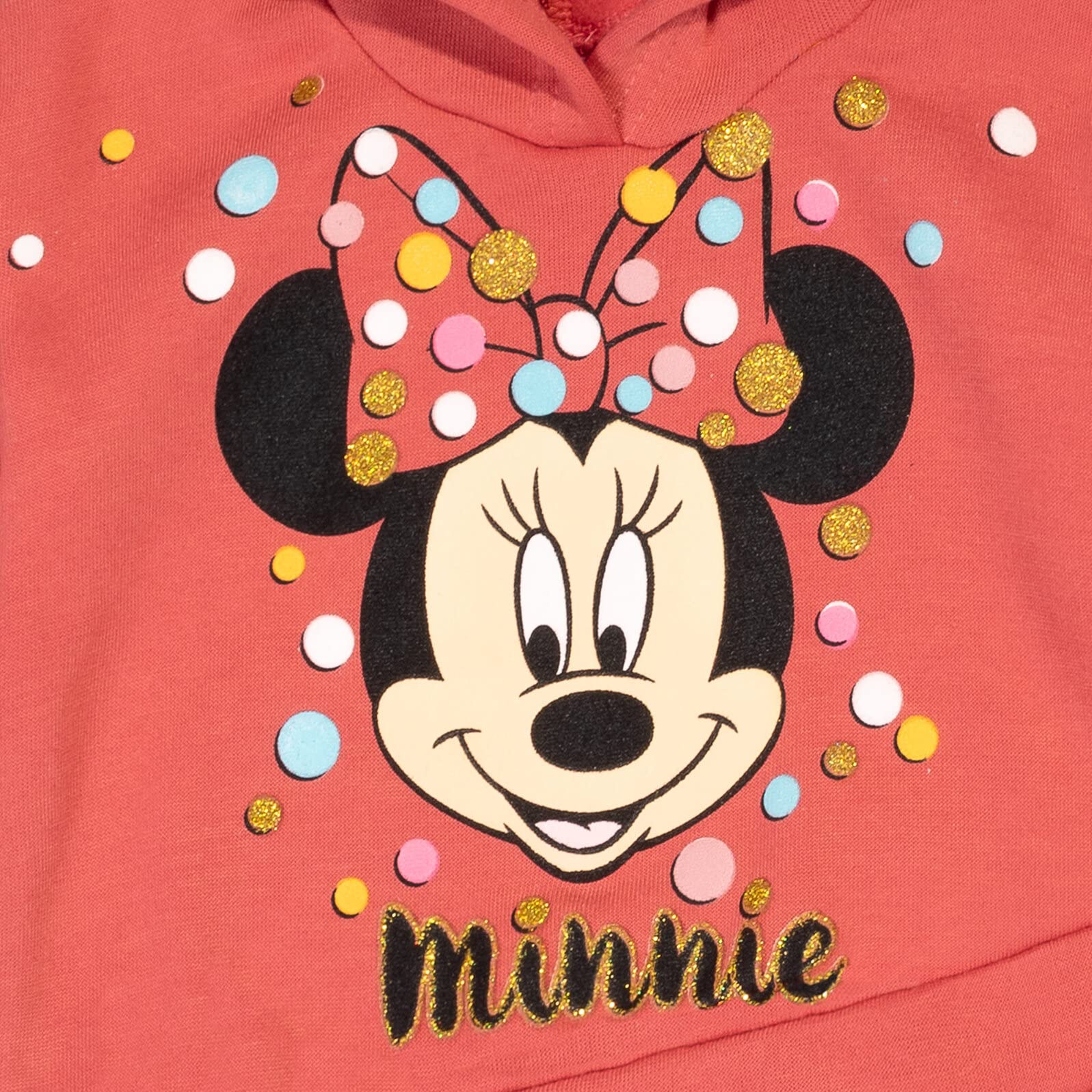 Disney Minnie Mouse Fleece Pullover Crossover Hoodie and Leggings Outfit Set Infant to Big Kid Sizes (12 Months - 14-16)