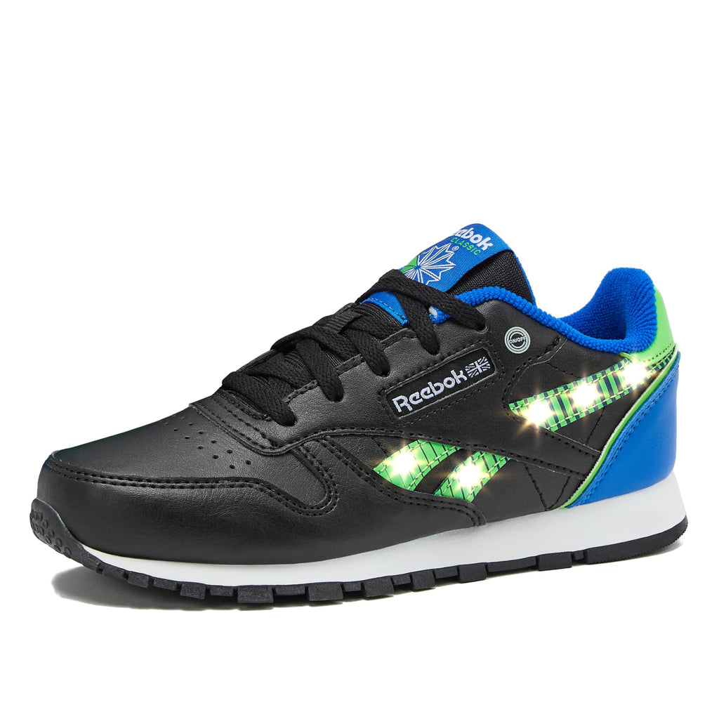 Reebok Classic Leather Step N Flash 2.0 LED Light Up Boys and Girls Sneakers, Lightweight Tennis or Athletic Shoes, Little Kids and Toddler Size 11-3