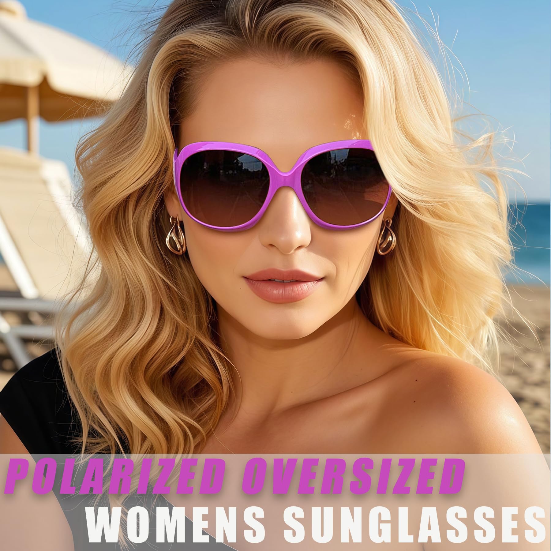 Joopin Oversized Sunglasses Womens Trendy Polarized Large Driving Sun Glasses Ladies UV Protective Big Sunnies Shades