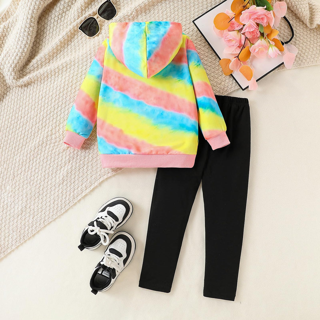 Kid Girls Clothes - Girls Outfits Tie Dye Tops and Leggings Pants 2 Piece Spring Clothes Set