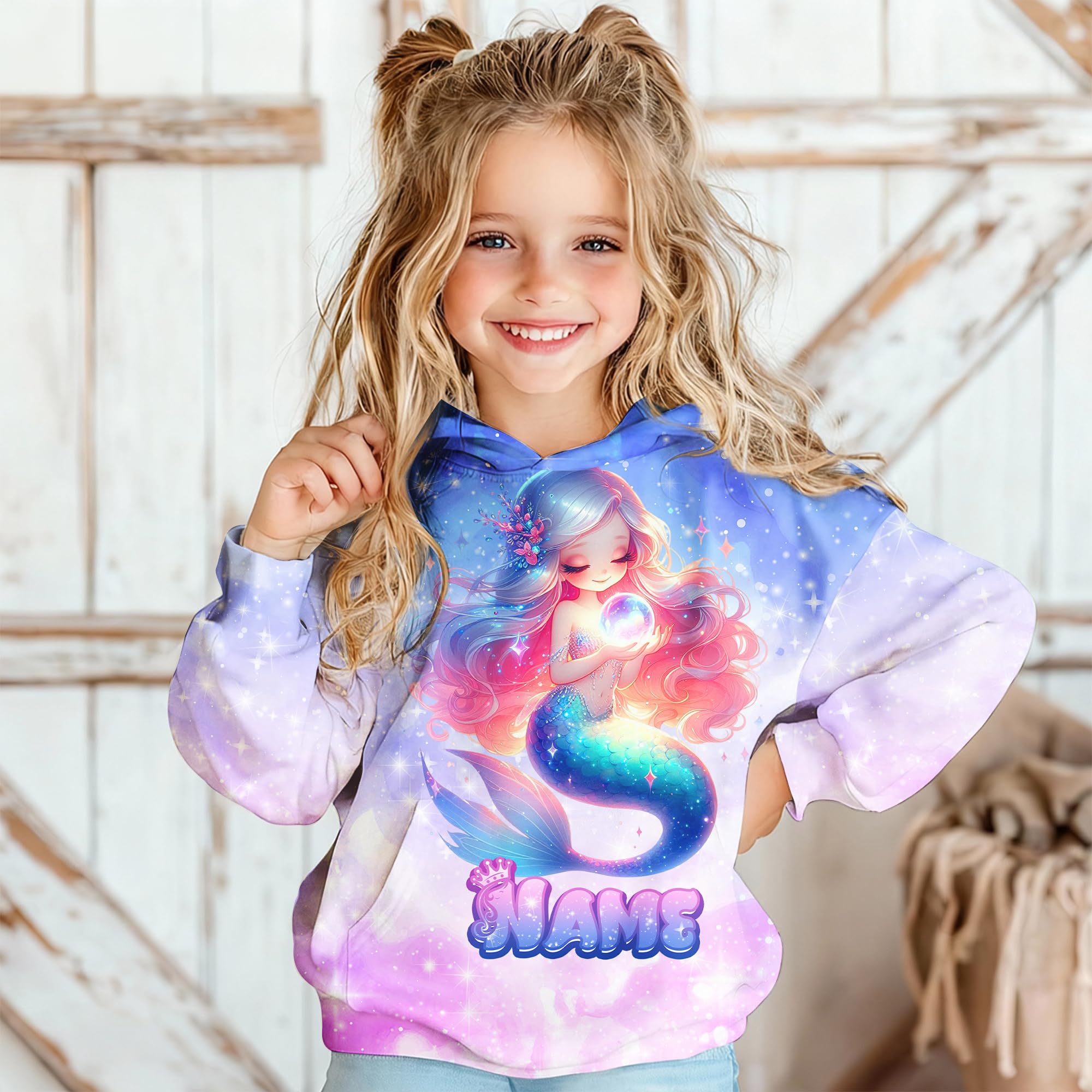 Girls Hoodies - Personalized Pullover with Pocket for Kids Teens - Graphic Hooded Sweatshirts Gifts for Youth