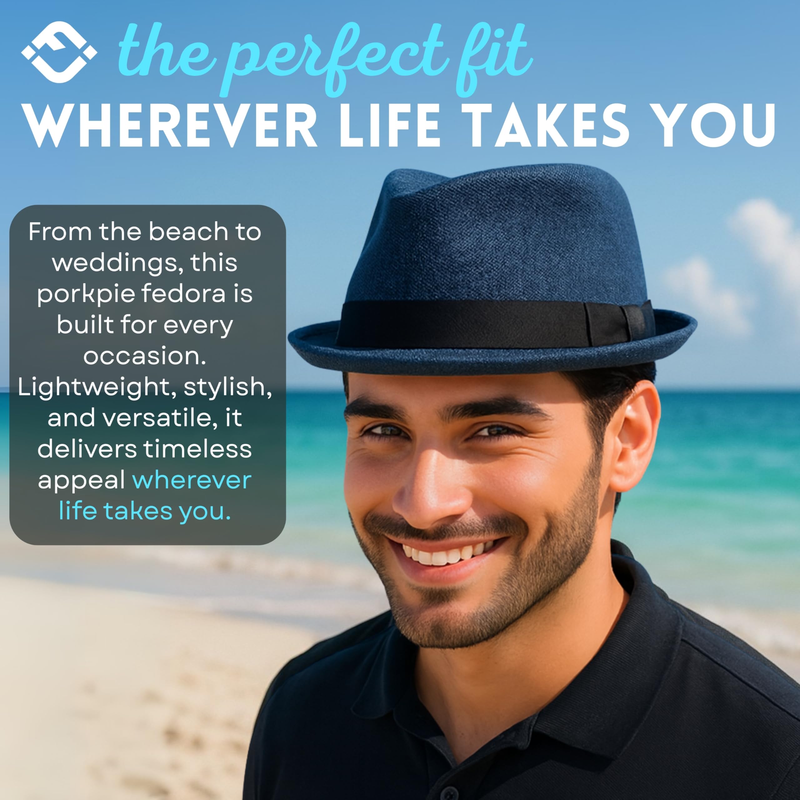 Funky Junque Premium Fedora Hat - Stylish Sun Protection for Men & Women - Perfect for Summer Beach, Travel & Outdoors