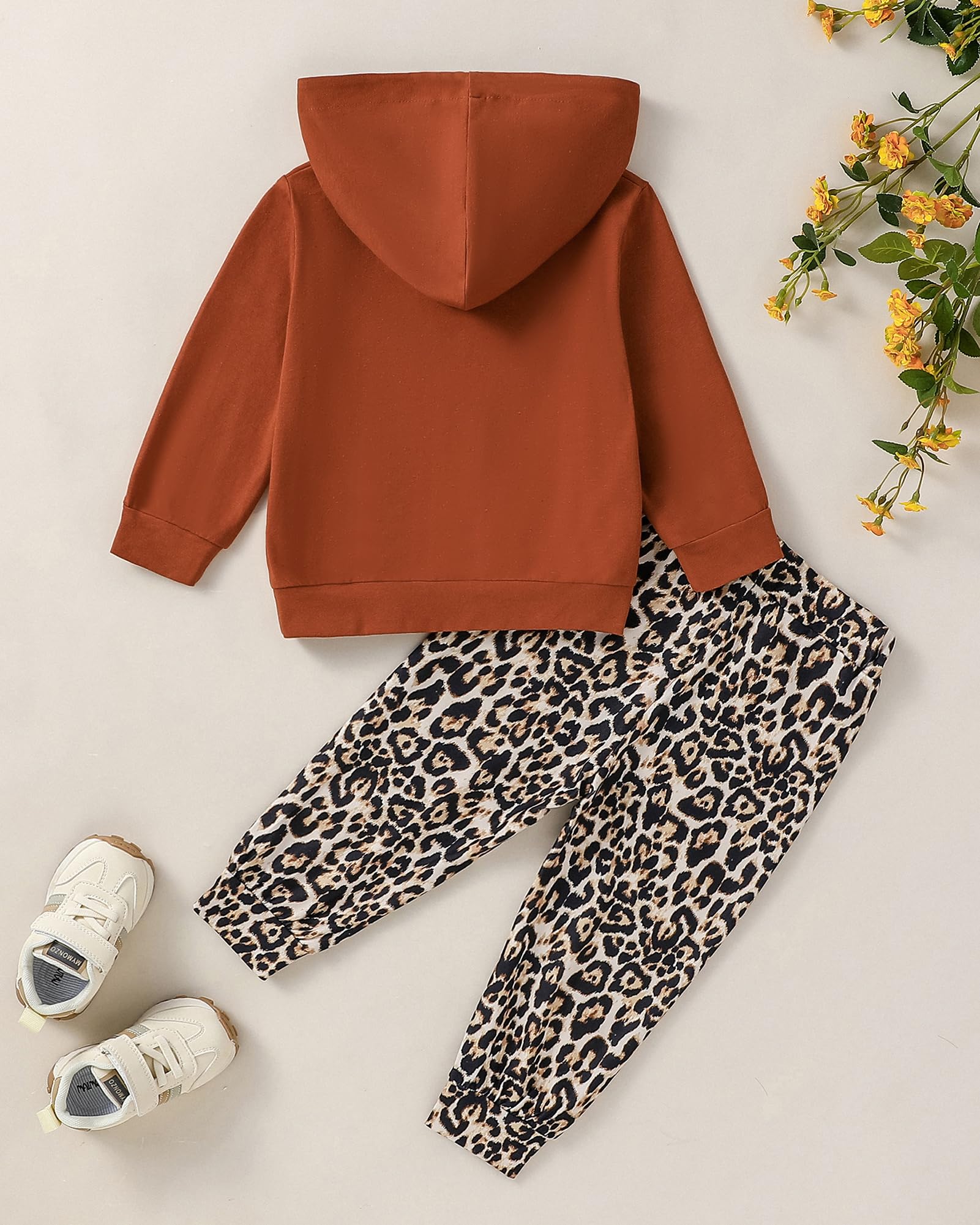 ZOEREA Toddler Girls Clothes Baby Outfits Letter Hoodie Sweatshirts Flower Sweatpants 2Pcs Tracksuit Fall Winter Clothing