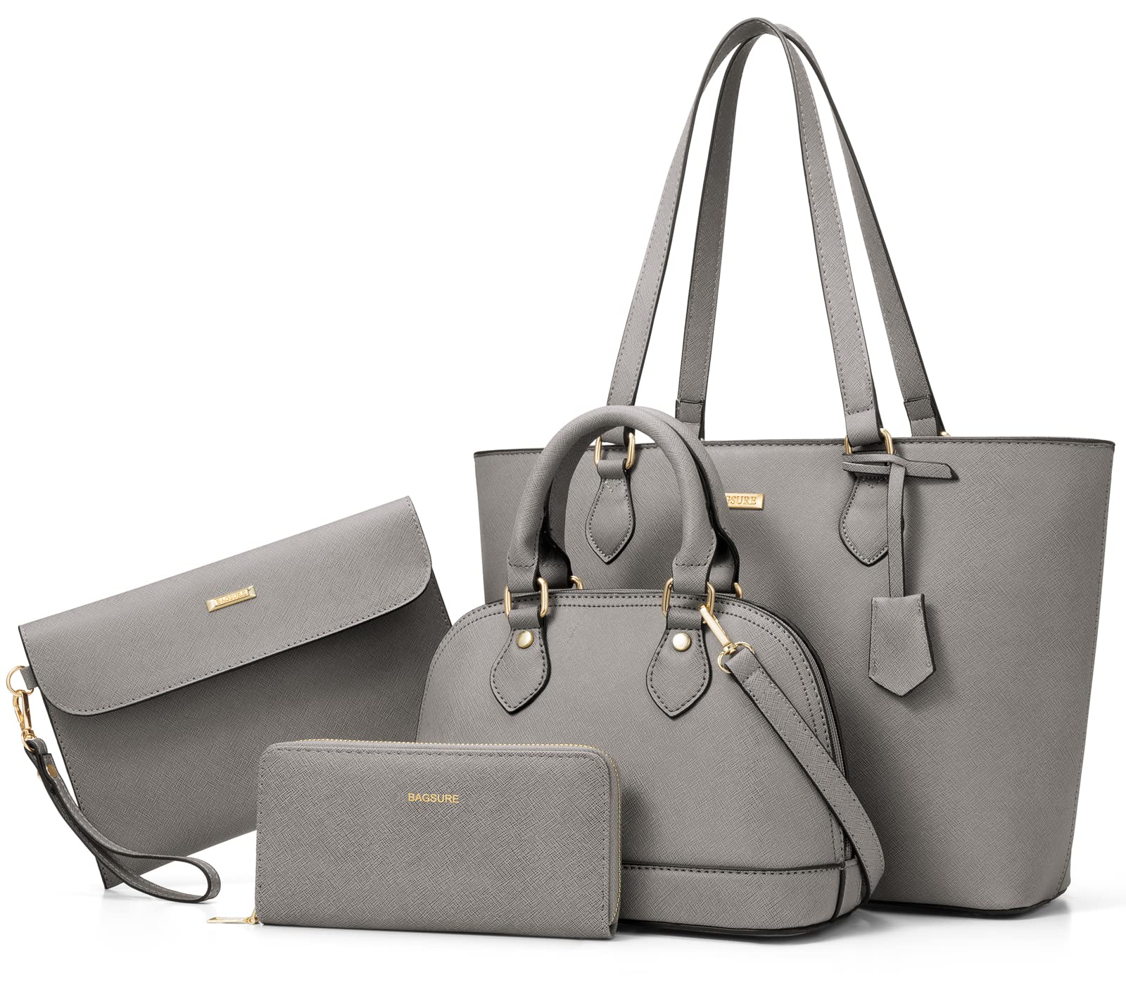 4PCS Women Fashion Handbags Purses Wallet Shoulder Bags Casual Tote Bag Crossbody Bags, Handbag Set Gift for Ladies Girls