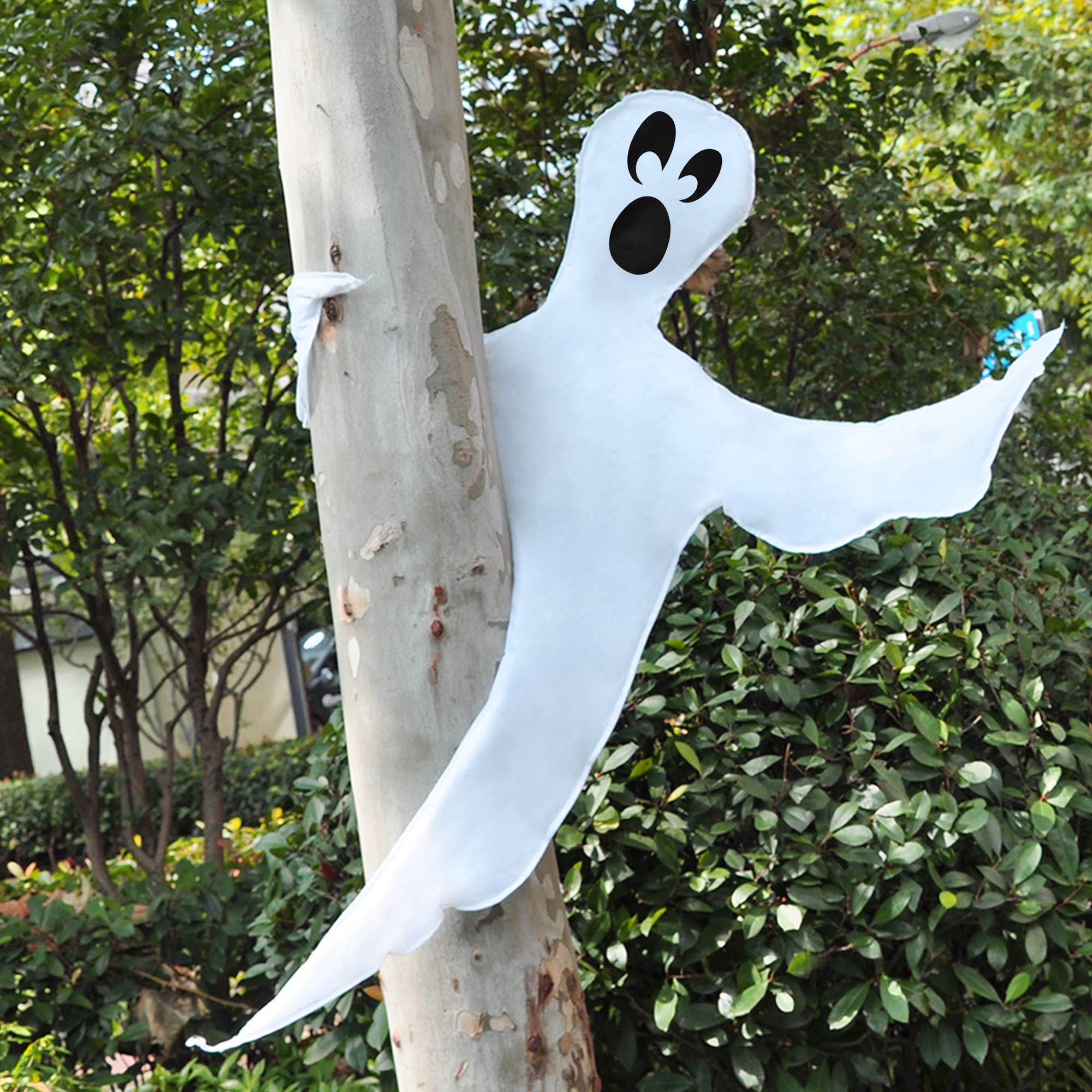 JOYIN 53” Halloween Bendable Tree Wrap Ghost Decoration for Halloween Outdoor, Lawn, Tree, Pillar Decorations, Ghost Party Supplies
