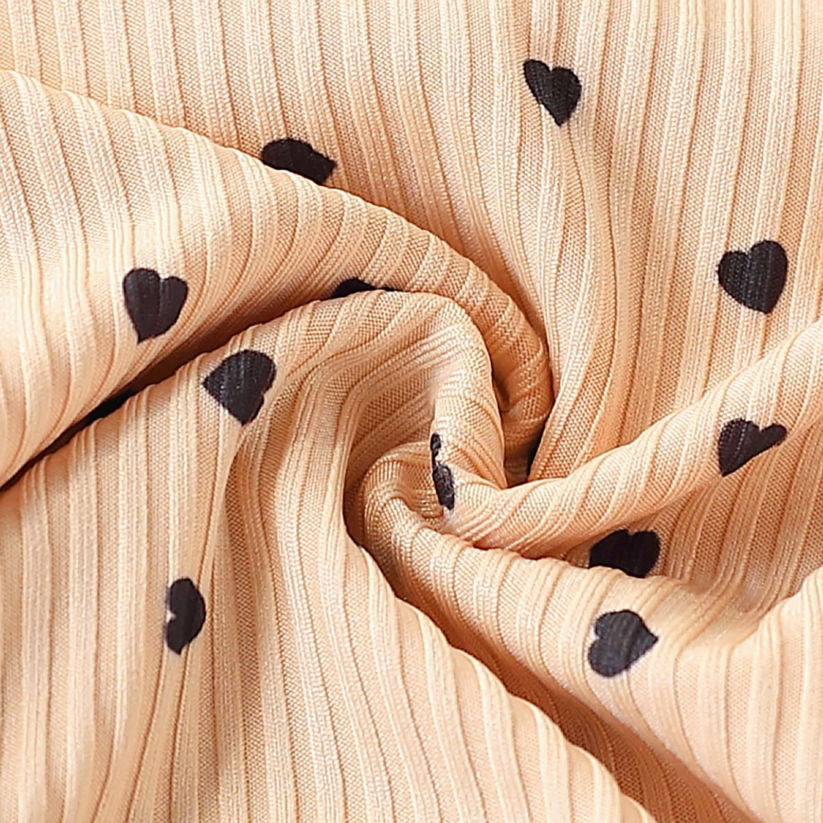 Toddler Girl Clothes Ruffle Long Sleeve Heart Print Tops and Pants 2PC Little Girl Winter Outfits Size (4-7T)