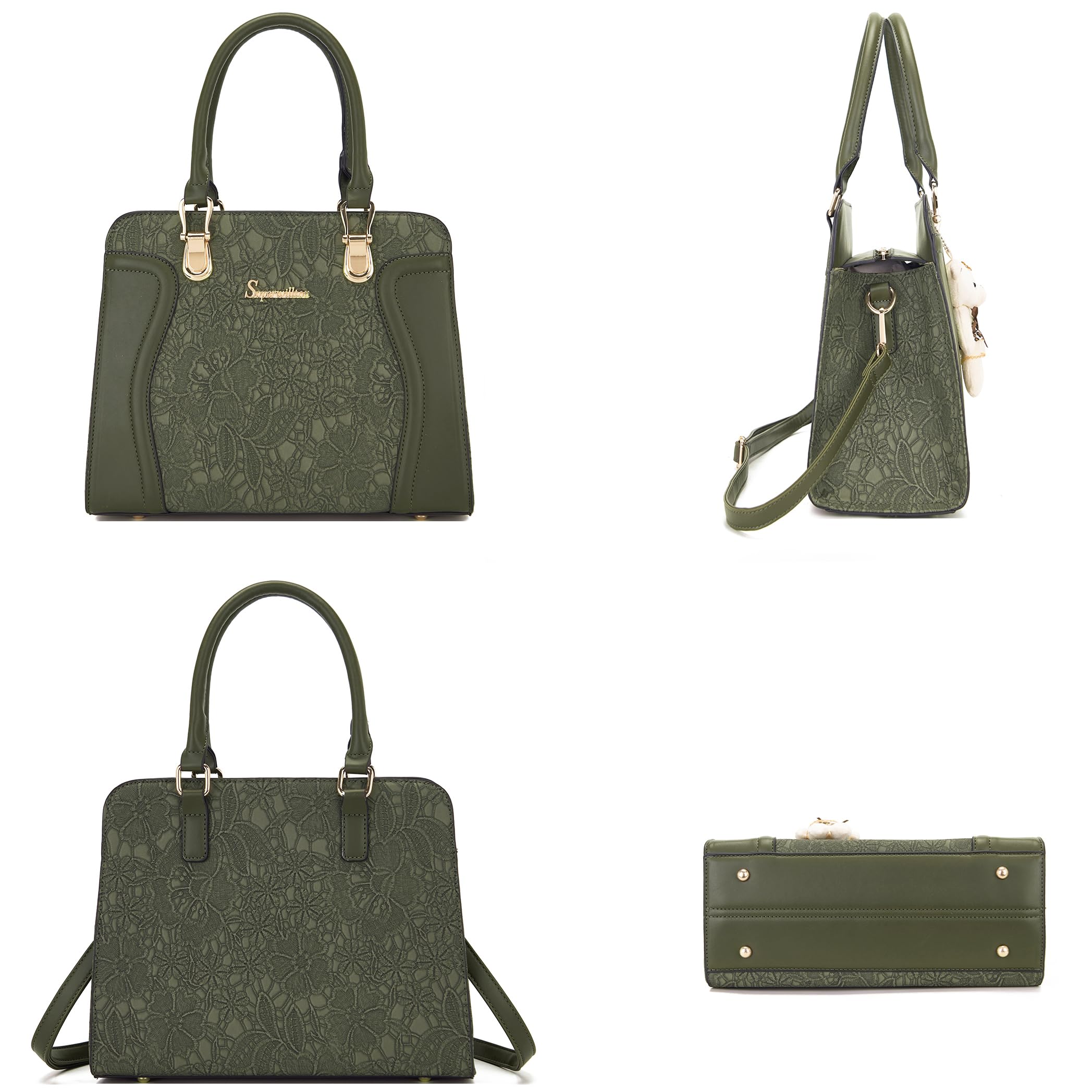 Women's Fashion Handbags Tote Bags Shoulder Bag Top Handle Satchel Purse Set 4pcs