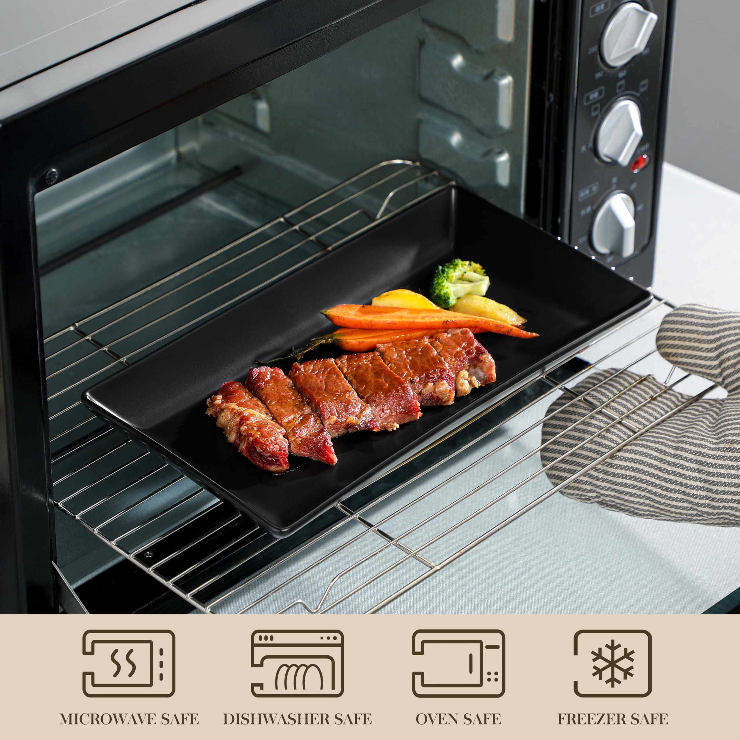 MALACASA 3 Tier Serving Trays for Party, Porcelain Serving Platters and Trays, 12 Inch Tiered Tray Stand, Fruit Tray, Trays for Serving Food, White Dessert Stand with Collapsible Sturdier Metal Rack