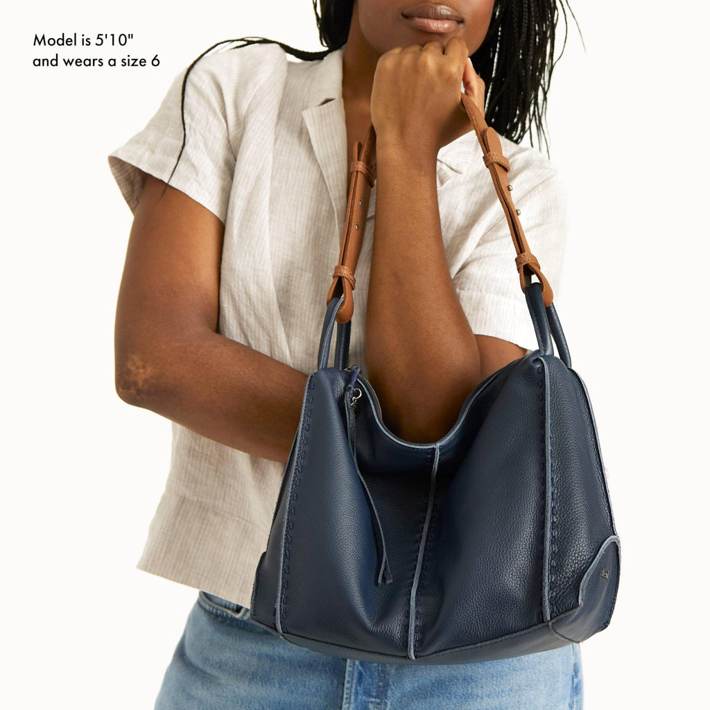 The Sak Los Feliz Hobo Purse - Premium Large Leather Women's Handbag for Everyday & Travel - Durable Purse With Zipper Pocket