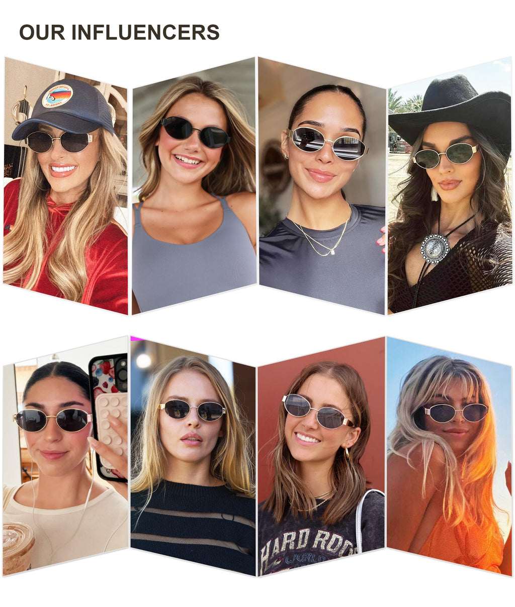 SOJOS Retro Oval Sunglasses for Women Trendy Classic Shades UV400 Protection SJ1256