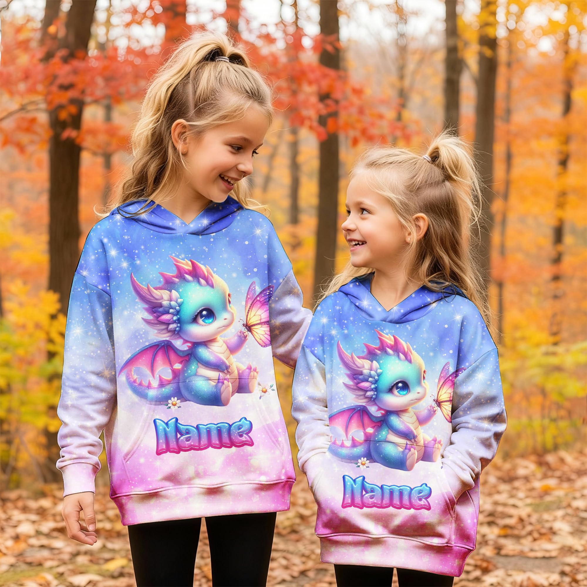 Girls Hoodies - Personalized Pullover with Pocket for Kids Teens - Graphic Hooded Sweatshirts Gifts for Youth