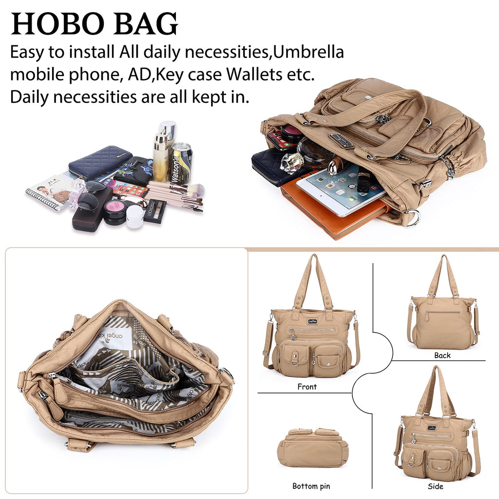 Angelkiss Purses and Handbag for Women Soft Leather Hobo Bags Satchel Shoulder Bags Ladies Tote Crossbody Bag