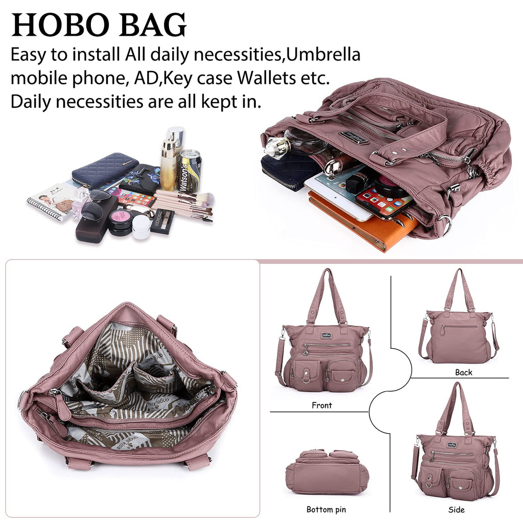 Angelkiss Purses and Handbag for Women Soft Leather Hobo Bags Satchel Shoulder Bags Ladies Tote Crossbody Bag